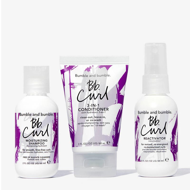 Bumble and Bumble Curl Starter Set for Wavy & Curly Hair – Hydrating Shampoo, Conditioner & Styling Cream – Perfect for Daily Curl Care & Definition