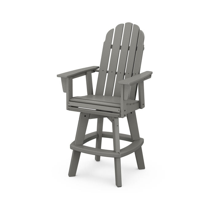 POLYWOOD Vineyard Curveback Adirondack Swivel Bar Chair - Outdoor Patio Furniture for Poolside, Garden & Backyard Relaxation