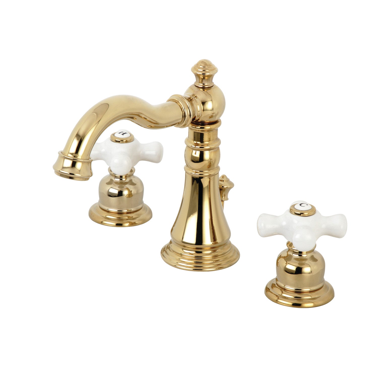 American Classic FSC1972PX 3-Hole Widespread Bathroom Faucet with Pop-Up Drain - Polished Brass Two Handle Deck Mount - Perfect for Modern Bathroom Renovations & Vanity Upgrades