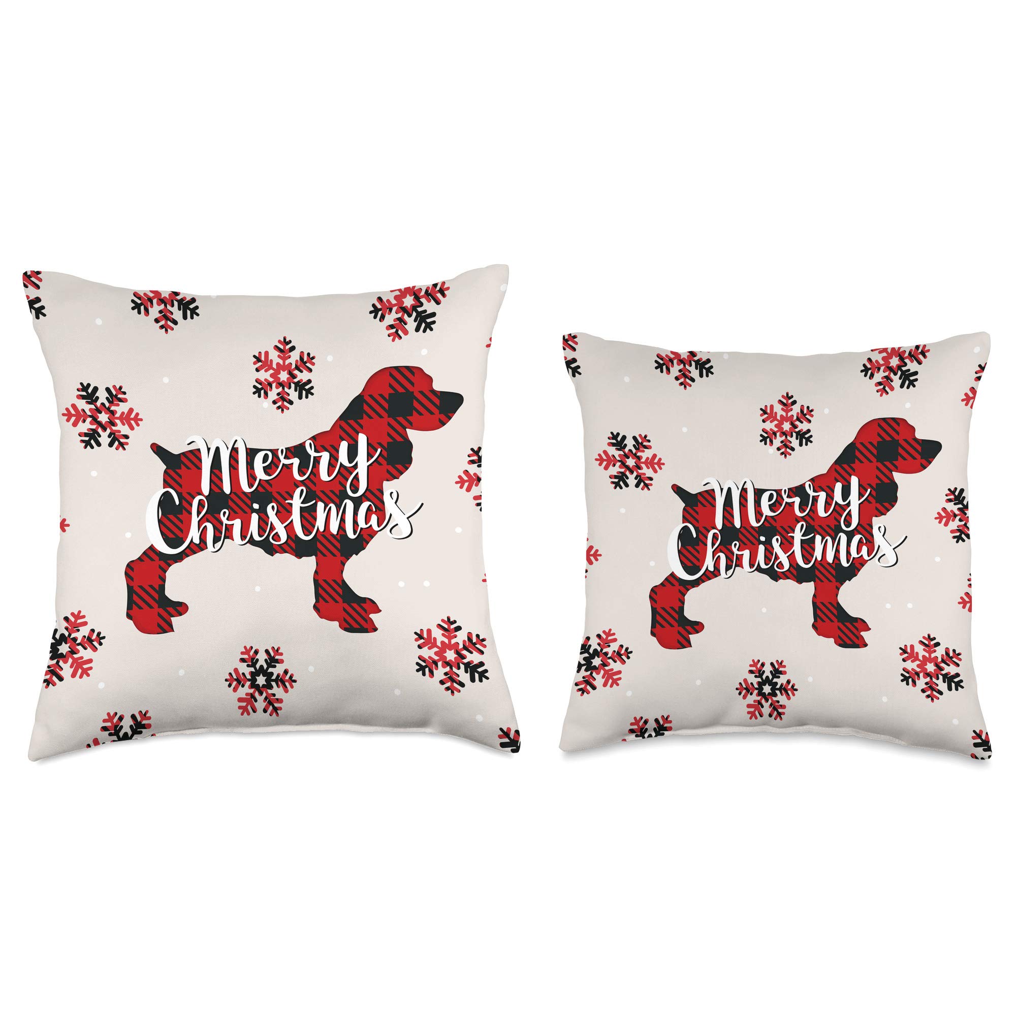 English Springer Spaniel Dog Mom Dad Christmas Ornament Gift Throw Pillow - Perfect for Pet Lovers, Holiday Decor & Cozy Home Decorations