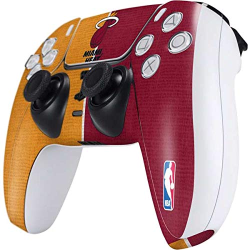 Officially Licensed NBA Miami Heat Gaming Skin Decal for PS5 Controller - Custom Protective Cover for Enhanced Grip & Style - Perfect for Gaming Enthusiasts & Miami Heat Fans