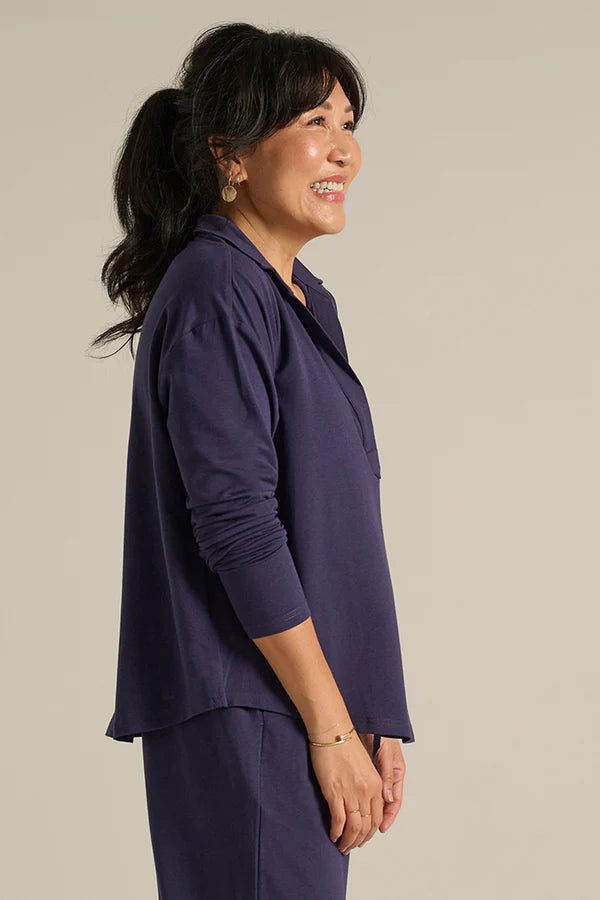 Stevie Top Women's Indigo Blue Casual Blouse - Perfect for Everyday Wear, Office & Date Nights