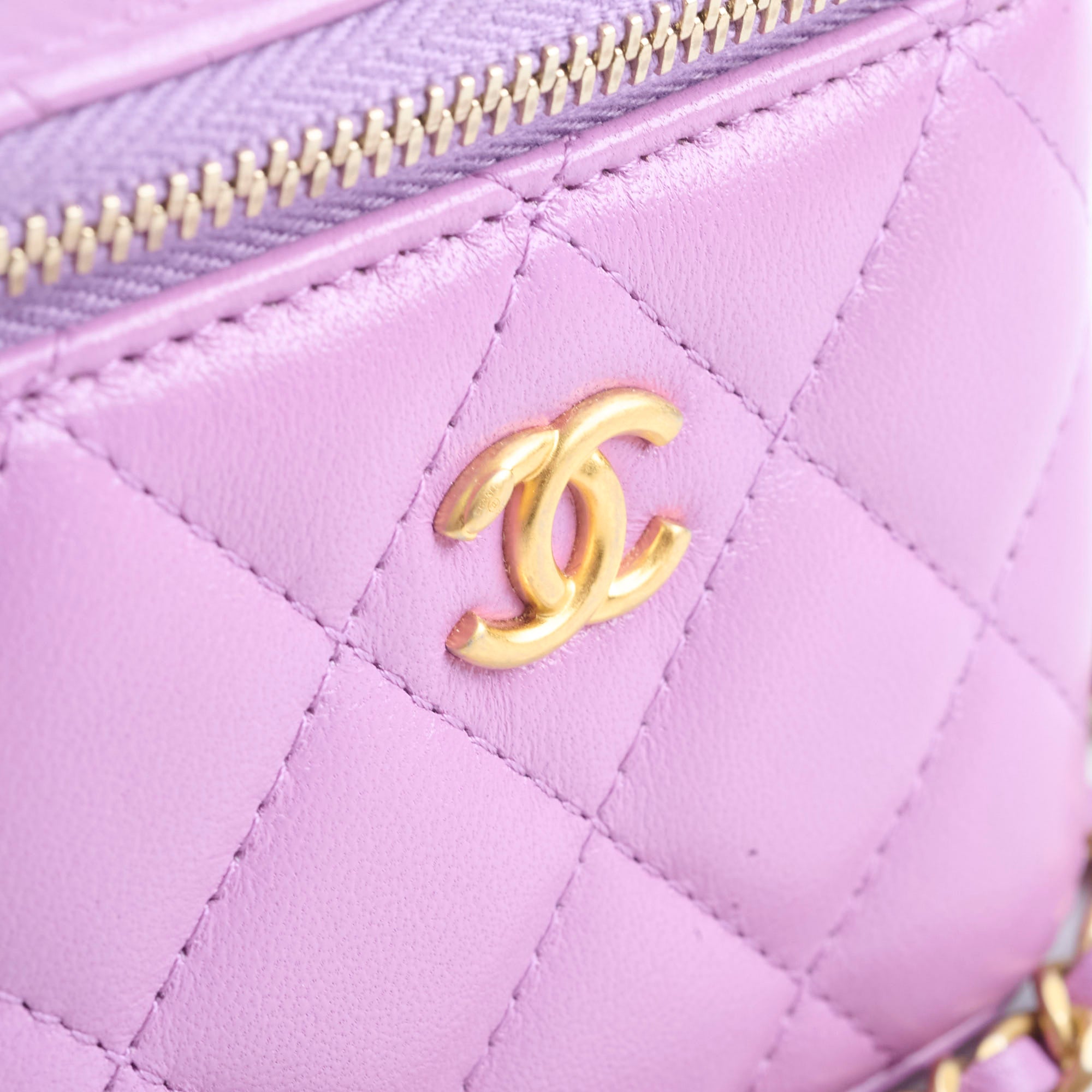 Chanel Mini Pearl Crush Vanity Case in Purple Lambskin Leather - Luxury Crossbody Bag for Women, Perfect for Evening Parties & Date Nights
