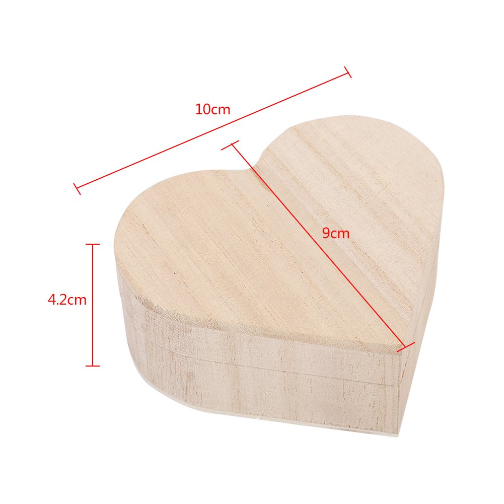 Yosoo Handcrafted Wooden Heart-Shaped Jewelry Box - Portable Storage Organizer for Rings, Necklaces & Keepsakes - Perfect for Valentine's Gift, Wedding Proposal & Home Decor