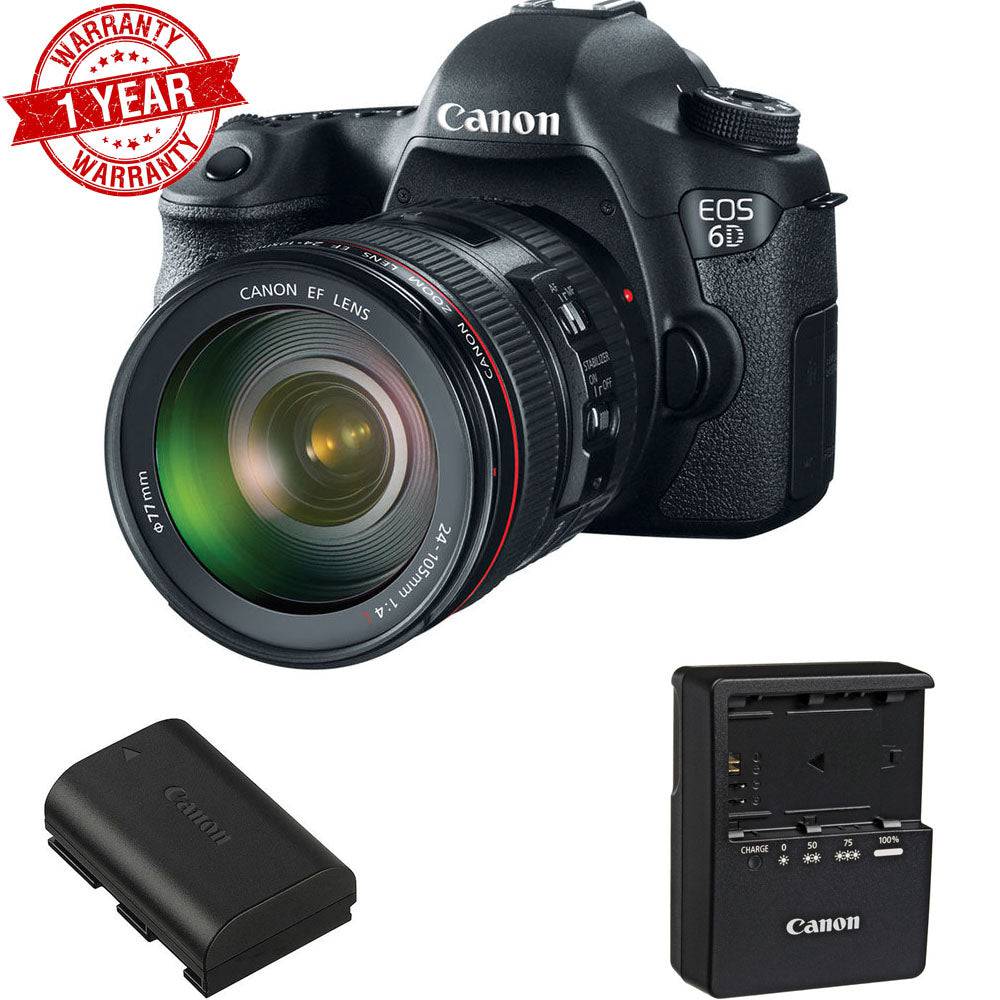 Canon EOS 6D DSLR Camera with 24-105mm f/4L IS USM Lens - Professional Full Frame Digital Camera for Photography & Videography - Perfect for Travel, Portraits, and Events