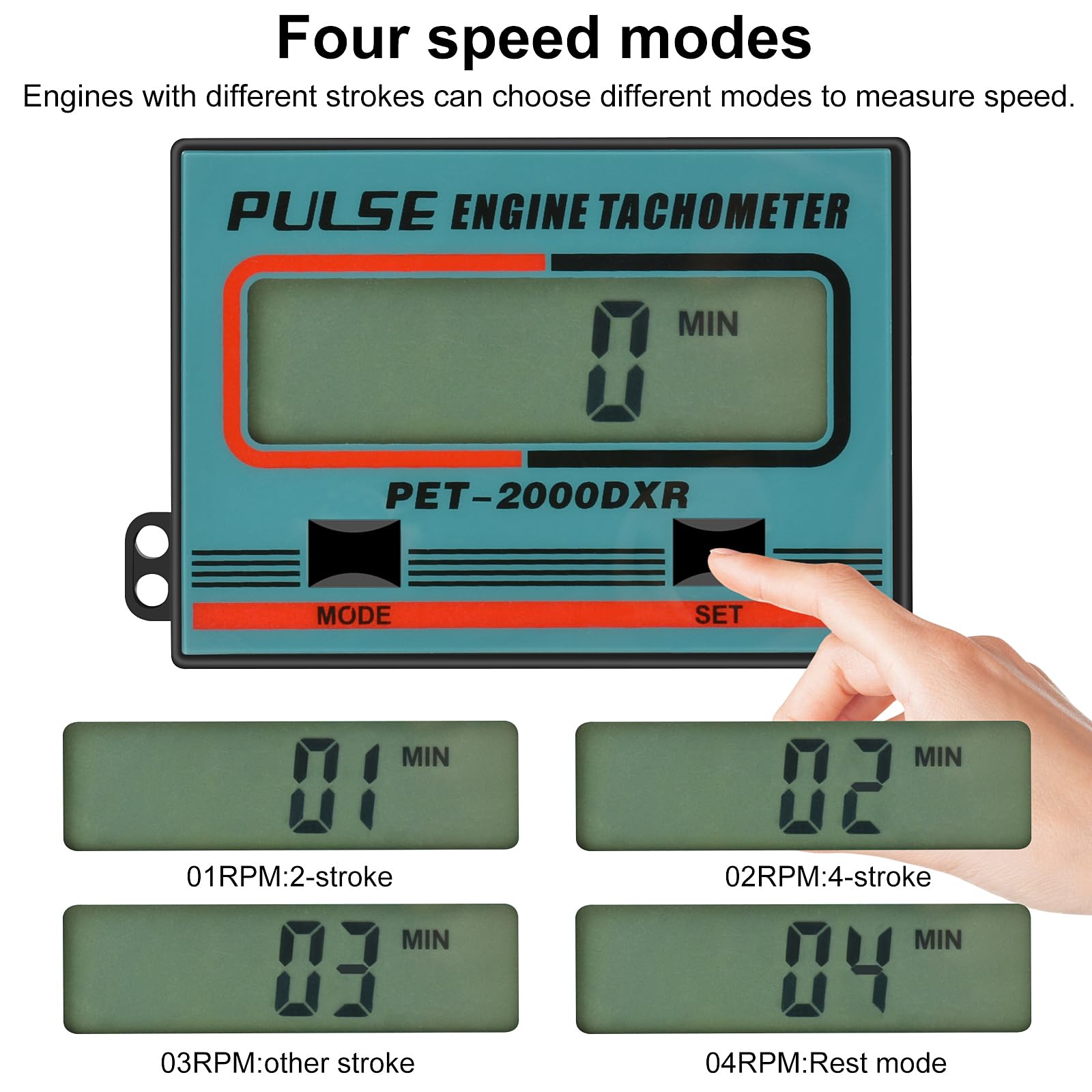 Digital Tachometer with LCD Display - Accurate RPM Meter for Chainsaw, Generator, Lawn Mower, ATV, Dirt Bike & Boat Engines | Perfect for Mechanics, DIY Enthusiasts & Outdoor Power Equipment Maintenance