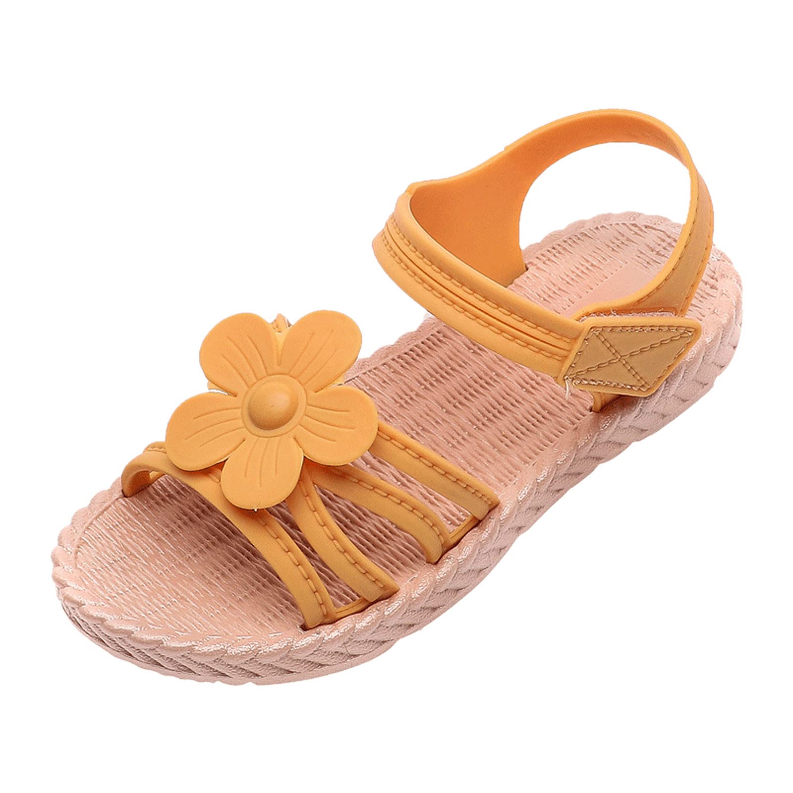 **Toddler Girls Soft Flower Flat Sandals - Cute Hollow Out Non-Slip Beach Shoes for Princess | Perfect for Summer, Playground & Vacation**