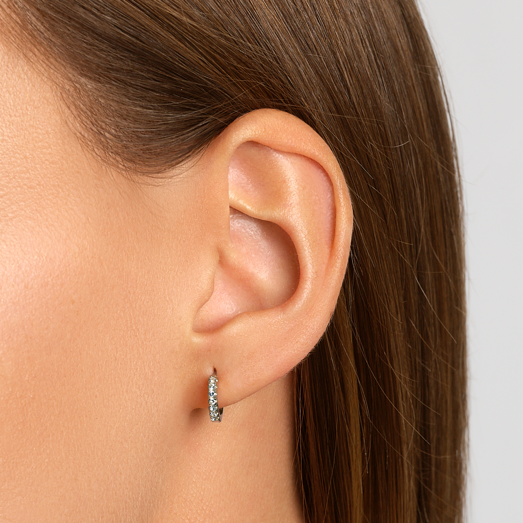 White Topaz Rainbow Huggie Earrings in Sterling Silver - Perfect for Everyday Wear & Special Occasions
