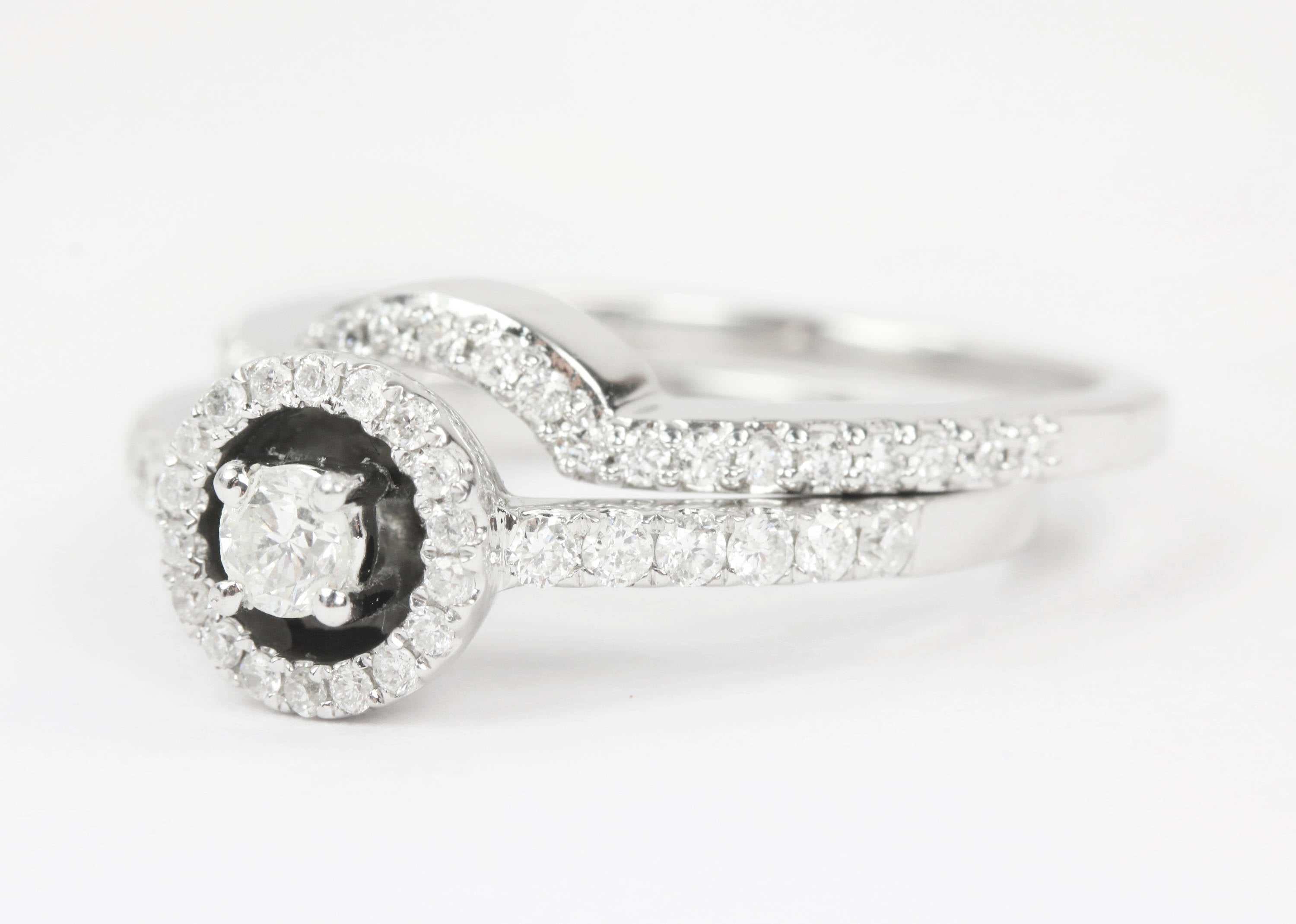 0.77tcw Modern Pave Diamond Engagement Ring 14K White Gold - Elegant Wedding Band for Proposal, Anniversary & Special Occasions
