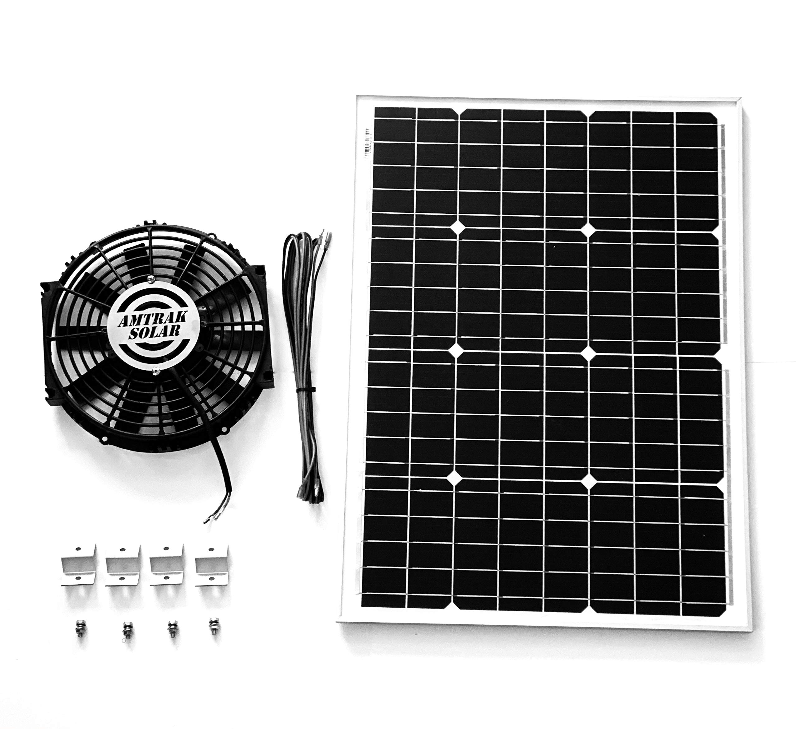 12-Inch Solar Attic Fan 100 Watt - Powerful & Quiet Solar Powered Roof Vent for Attic, Garage, Greenhouse - Moisture Protection & Ventilation - Easy Plug & Play Waterproof Design - Perfect for Home Cooling & Energy Efficiency