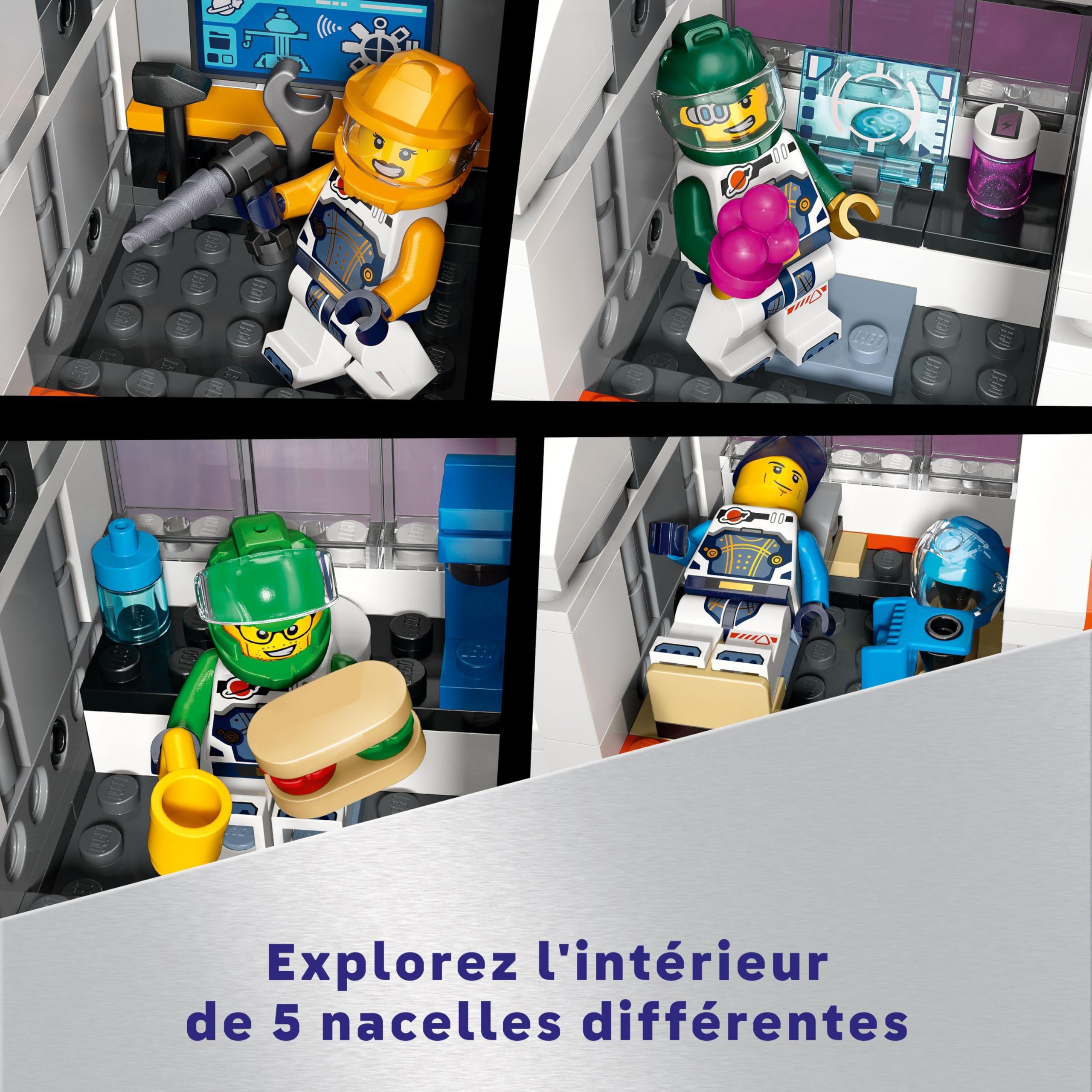 LEGO City Modular Space Station Toy Set with Shuttle & Lab - STEM Educational Birthday Gift for Kids Ages 7+ - Space Exploration Playset with 6 Astronaut Minifigures - Perfect for STEM Learning & Imaginative Play