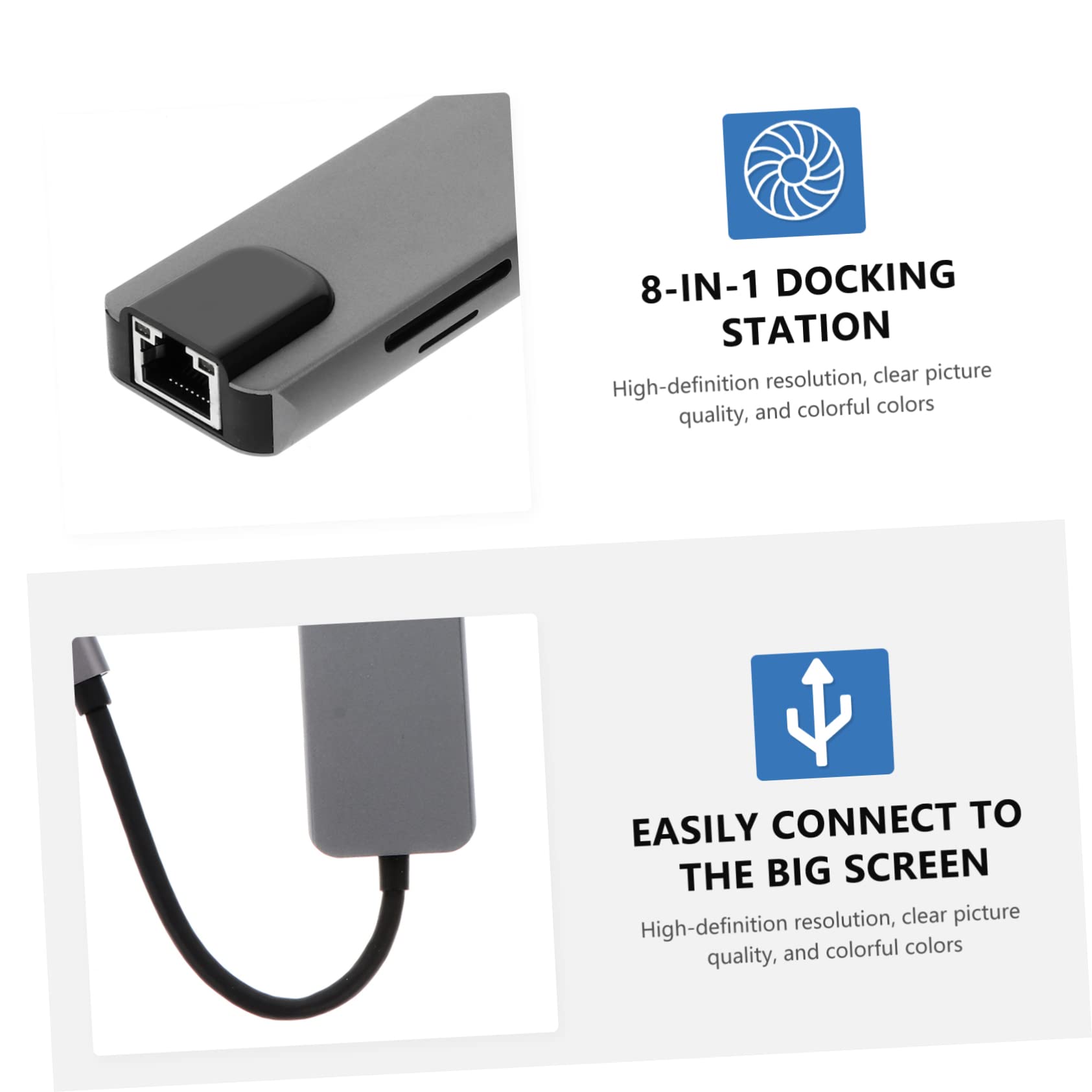 Jojofuny 8-in-1 USB C Docking Station with HDMI, 4K USB C Hub, 100W PD Charging, USB 3.0 Ports, SD/TF Card Reader - Aluminum Alloy Multi-Port Adapter for MacBook Pro/Air, Dell XPS, iPad Pro & More - Perfect for Home Office, Gaming & Travel