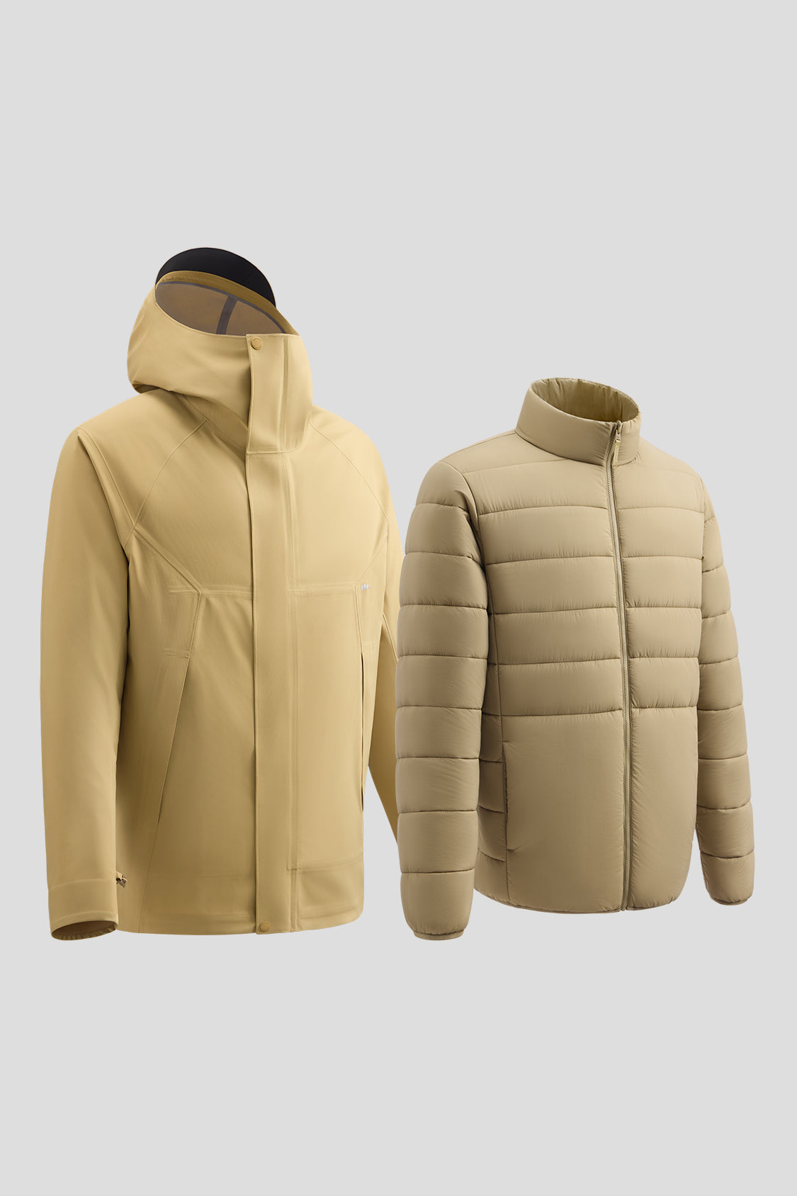 ElementFlex Men's 3-in-1 Relaxed Jacket - Lightweight Waterproof Windbreaker for Hiking, Camping & Outdoor Activities