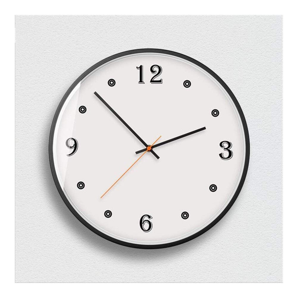 3D Wall Clock 30cm/35cm - Silent Non-Ticking Round Clock with Modern Simple Design - Easy to Read Home Office Classroom Decor (Red, 14inch Shell Black) - Perfect for Living Room, Bedroom, and Workspace Decoration