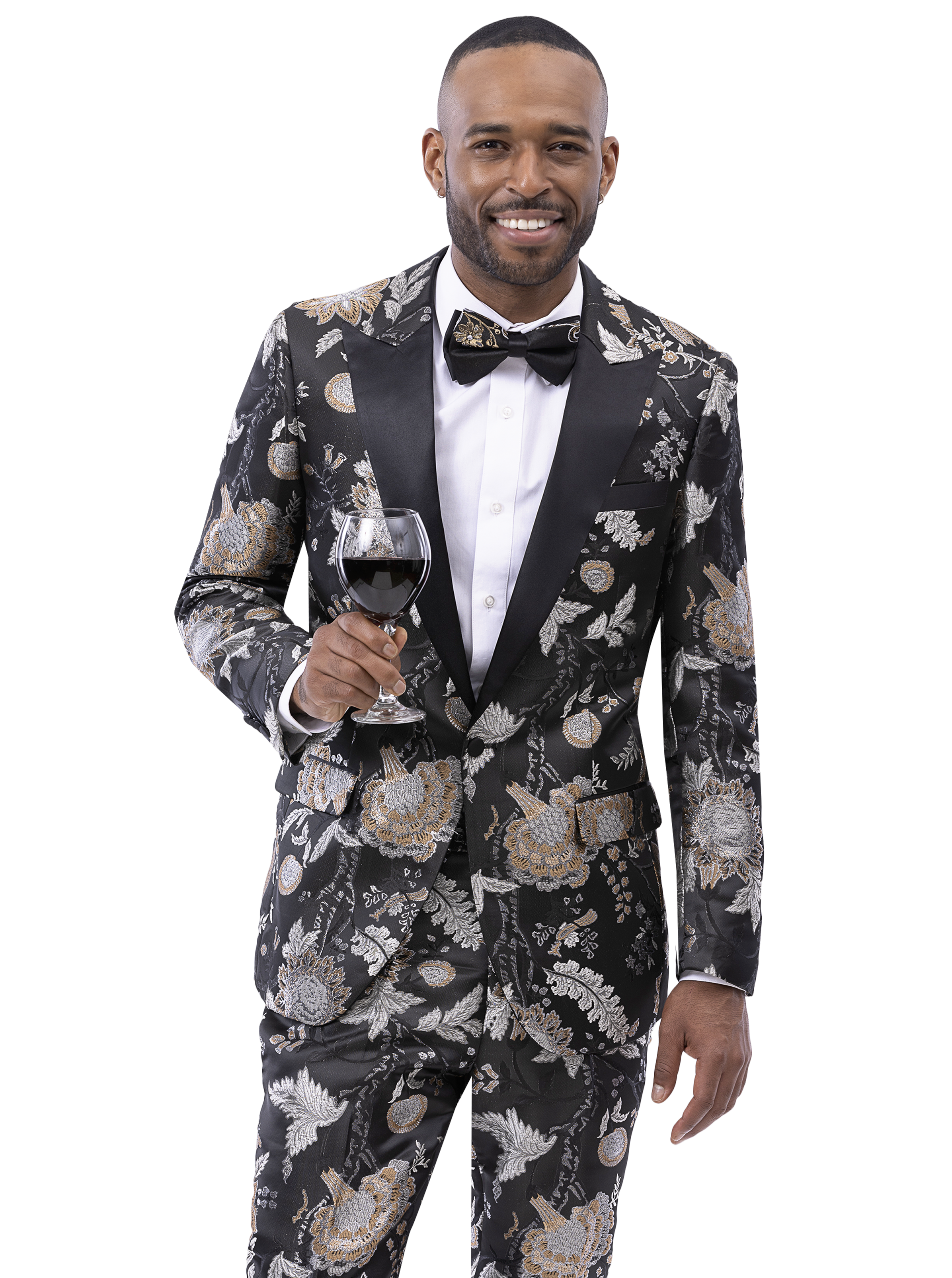 EJ Samuel Black & Gold Suit JP133 - Premium Men's Formal Wear for Weddings, Business Meetings & Special Events