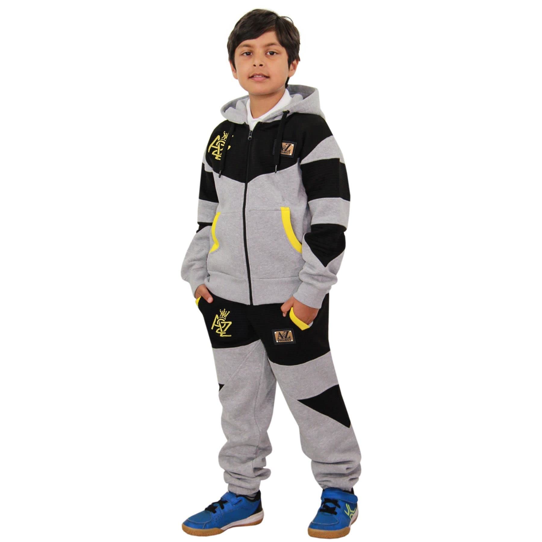 **A2Z Embroidered Boys & Girls Fleece Tracksuit Set - Hoodie & Joggers for Kids - Perfect for School, Sports, and Casual Wear**