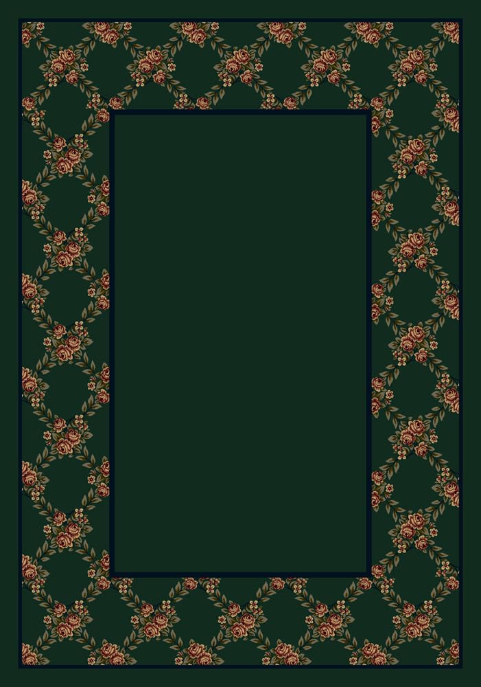 Emerald Green Rose Bower Area Rug 7'8