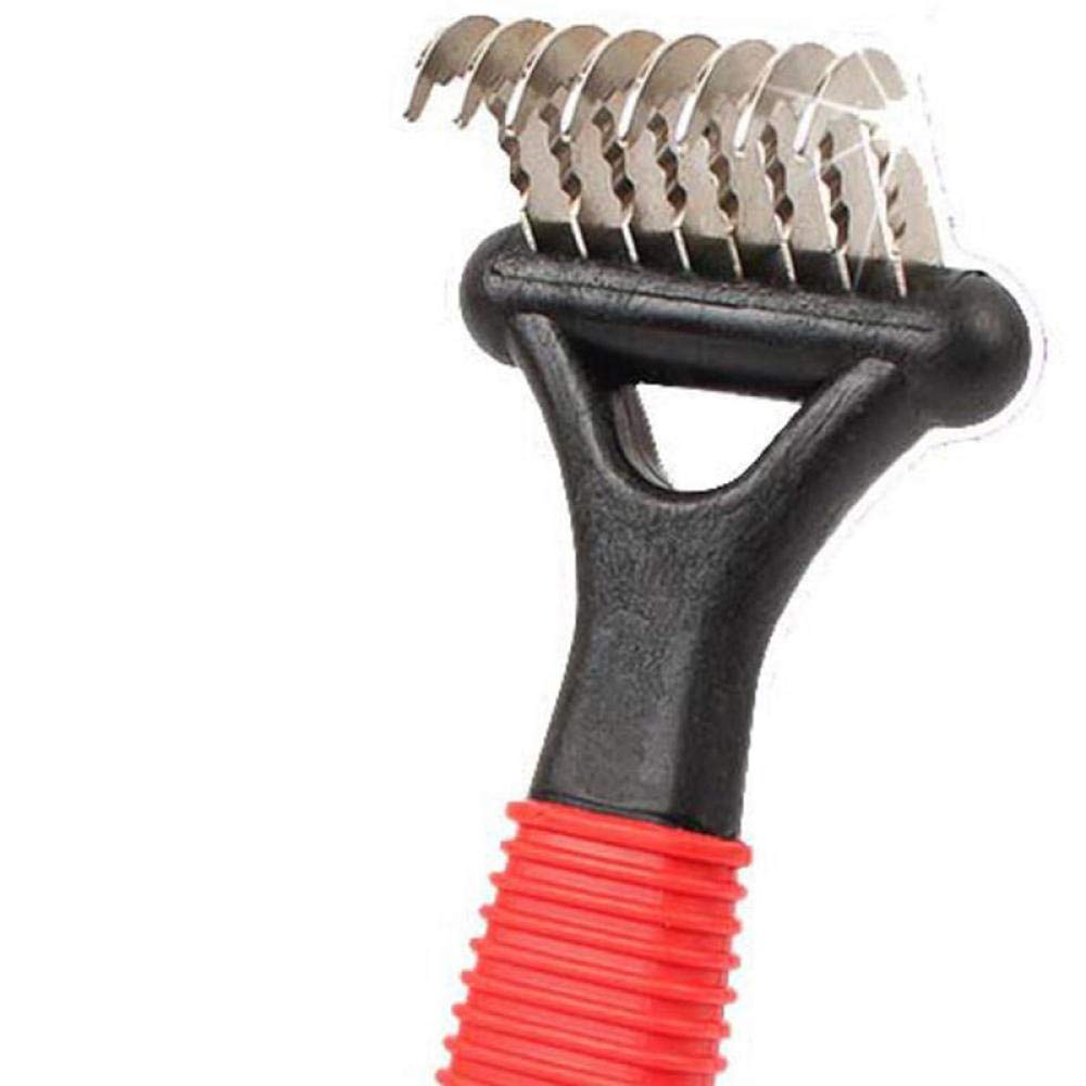 Pet Comb & Deshedding Brush for Dogs & Cats - 2Pcs Detangling & Dematting Grooming Tool for Fur Trimming & Hair Removal - Perfect for Daily Brushing, Shedding Control & Coat Maintenance