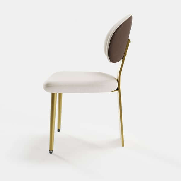 Modern White Upholstered Dining Chairs Set of 2 - Armless Side Chairs with Curved Back for Kitchen, Dining Room & Home Decor