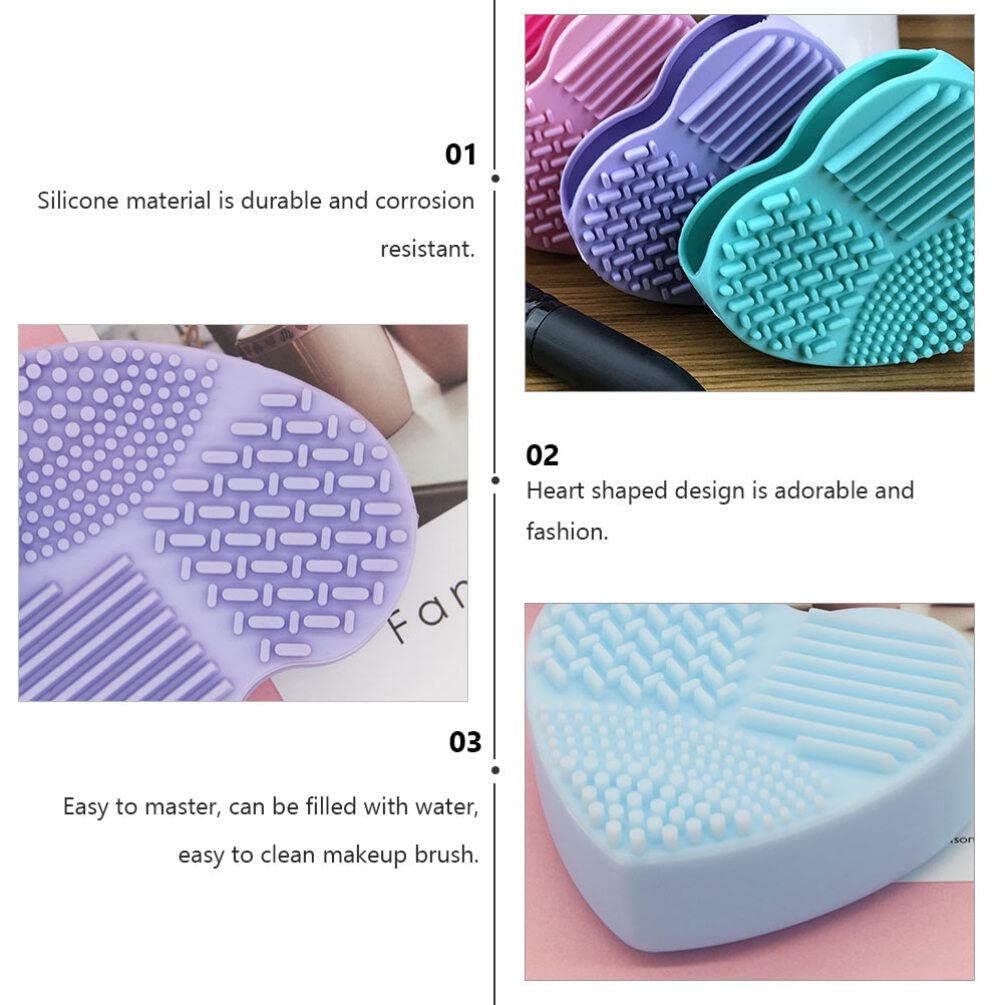 EXCLUZO Silicone Makeup Brush Cleaner Mat - 6Pcs for Beauty Tools (Mixed Colors) - Perfect for Home & Salon Use