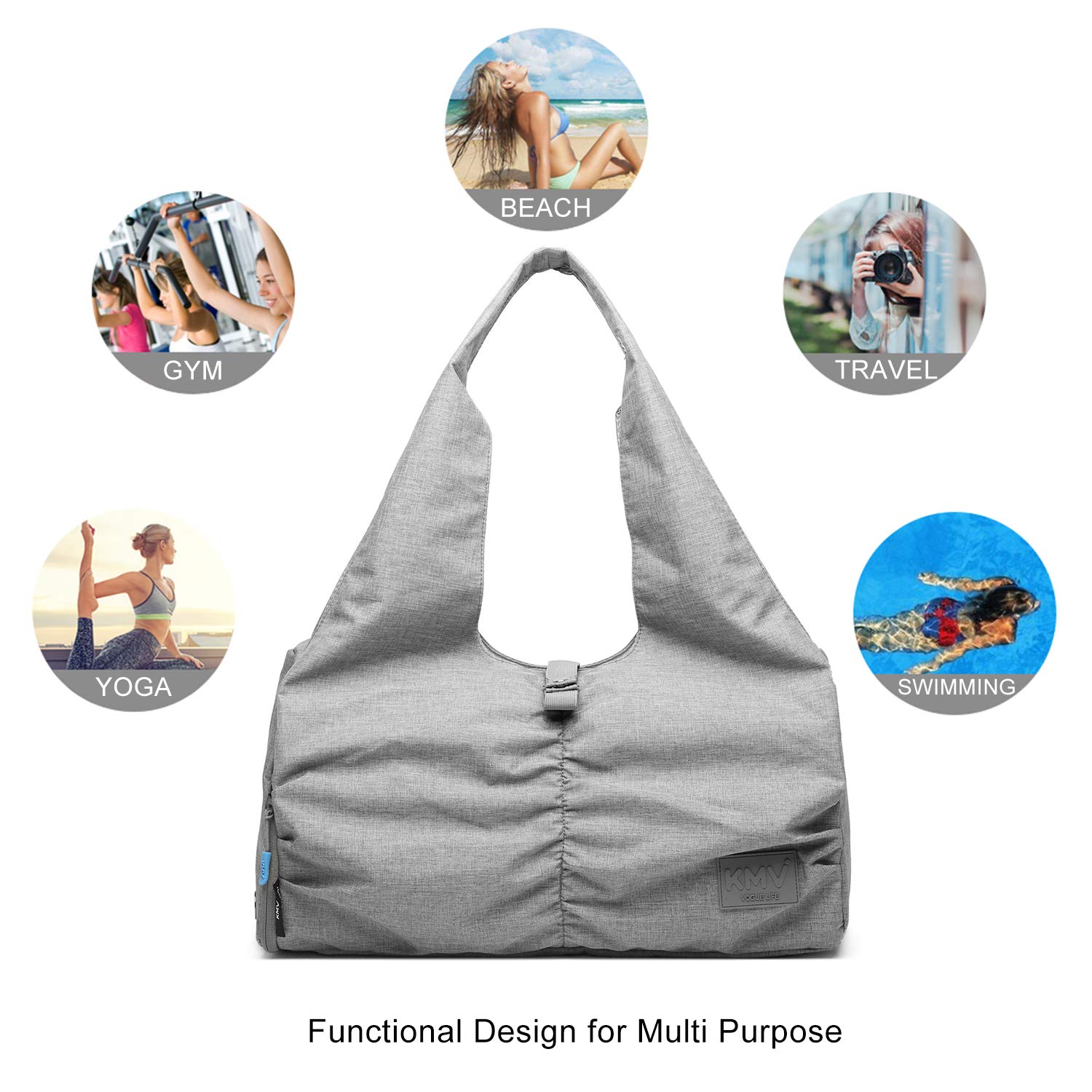 Premium Yoga Gym Bag for Women - Waterproof Travel Duffel with Shoe Compartment & Wet/Dry Pockets - Perfect for Workouts, Yoga Classes & Gym Essentials Storage