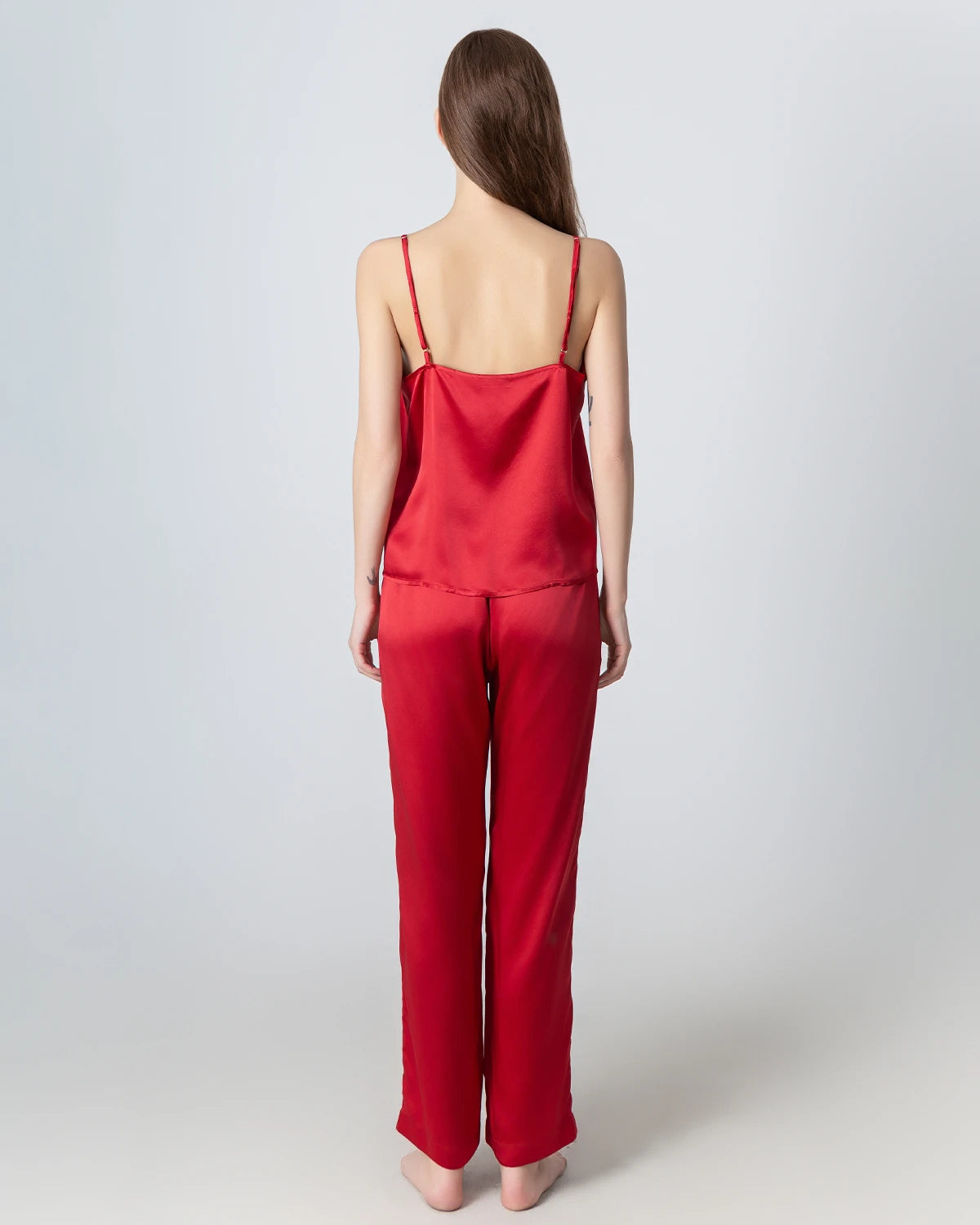 Silk V-Neck Camisole Pajama Set for Women - Soft & Comfortable Sleepwear for Nightwear, Loungewear, and Relaxation at Home