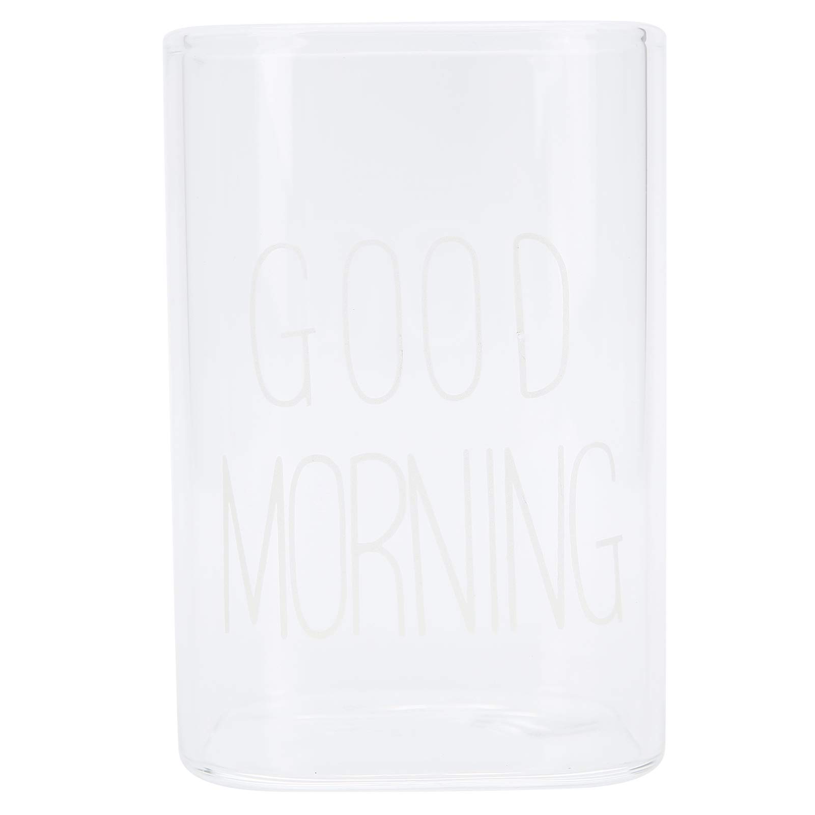 Vbestlife 240ml Clear Glass Coffee Mug - Insulated Drinking Cup for Hot & Cold Beverages, Tea, Milk, Juice, Beer - Perfect for Home, Office, Cafe & Restaurant Use (White Label)
