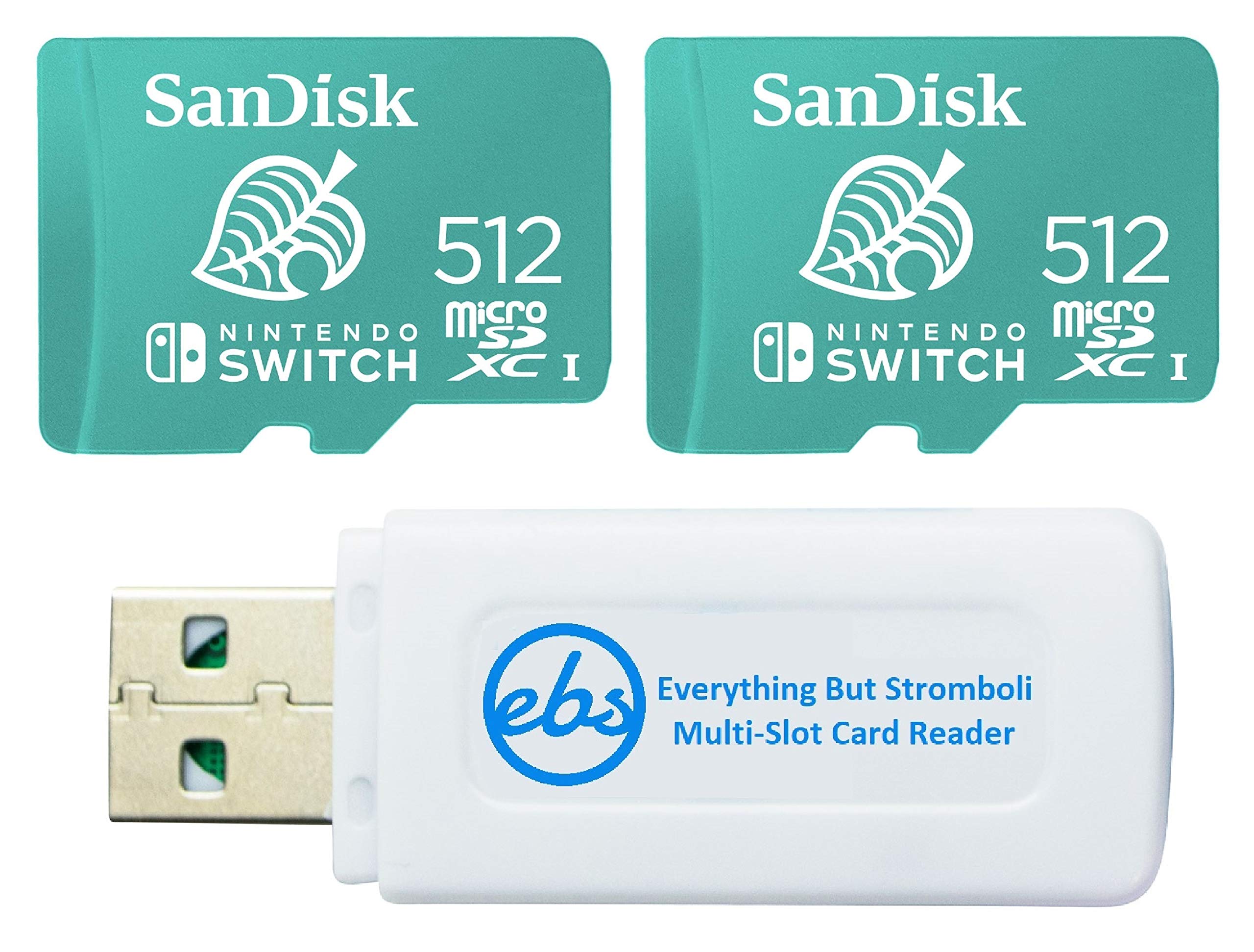 SanDisk 512GB Micro SD Card 2 Pack for Nintendo Switch & Switch Lite - High Speed MicroSDXC Memory Card Bundle with Card Reader - Perfect for Gaming, Photography & Mobile Storage (SDSQXAO-512G-GNCZN)