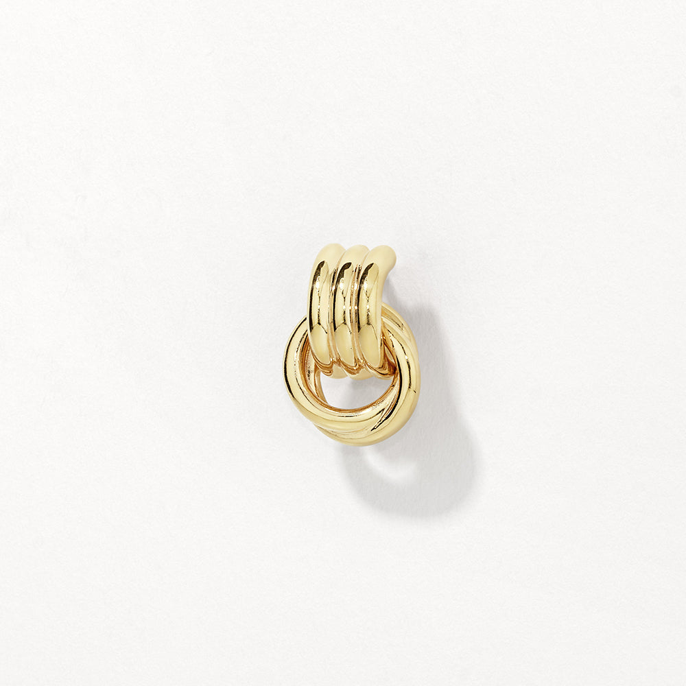 Gold Trio Knot Doorknocker Earrings - Elegant Dangle Earrings for Women, Perfect for Parties, Weddings & Everyday Wear