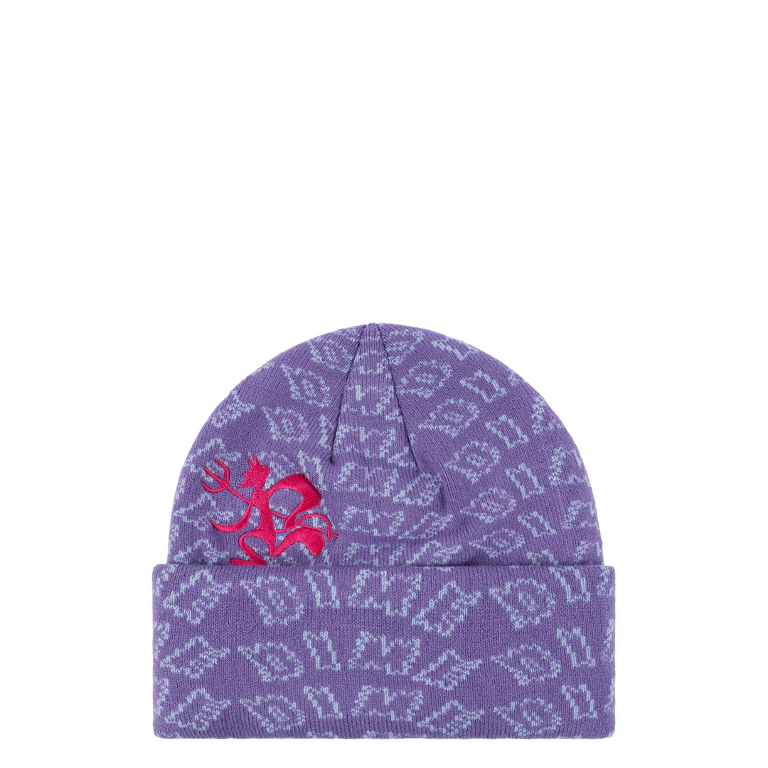 Purple Chopper Fold Beanie - Warm Winter Knit Hat for Men & Women - Perfect for Skiing, Snowboarding & Outdoor Activities