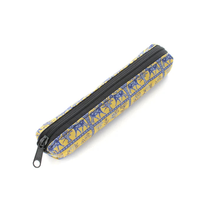 Nishijin Woven Pencil Case - The Bull in the Field - Handmade Japanese Traditional Craft Pen Holder from Kyoto | Perfect for School, Office & Gift Giving