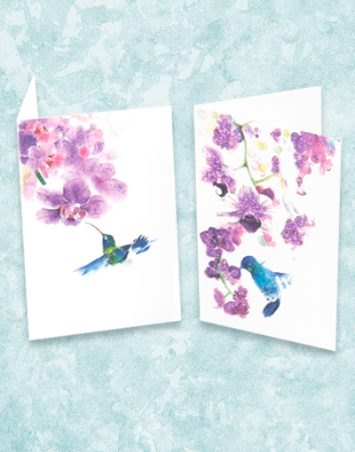 Hummingbird Dream Deluxe Note Card Set - Handmade Greeting Cards with Watercolor Design for Thank You Notes, Birthday Wishes & Special Occasions