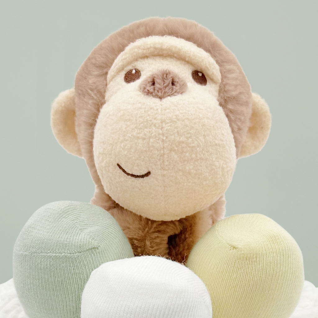 Morris Monkey Diaper Cake - Gender Neutral Baby Shower Gift for Newborns | Perfect for Baby Showers, Gender Reveals & Nursery Decor