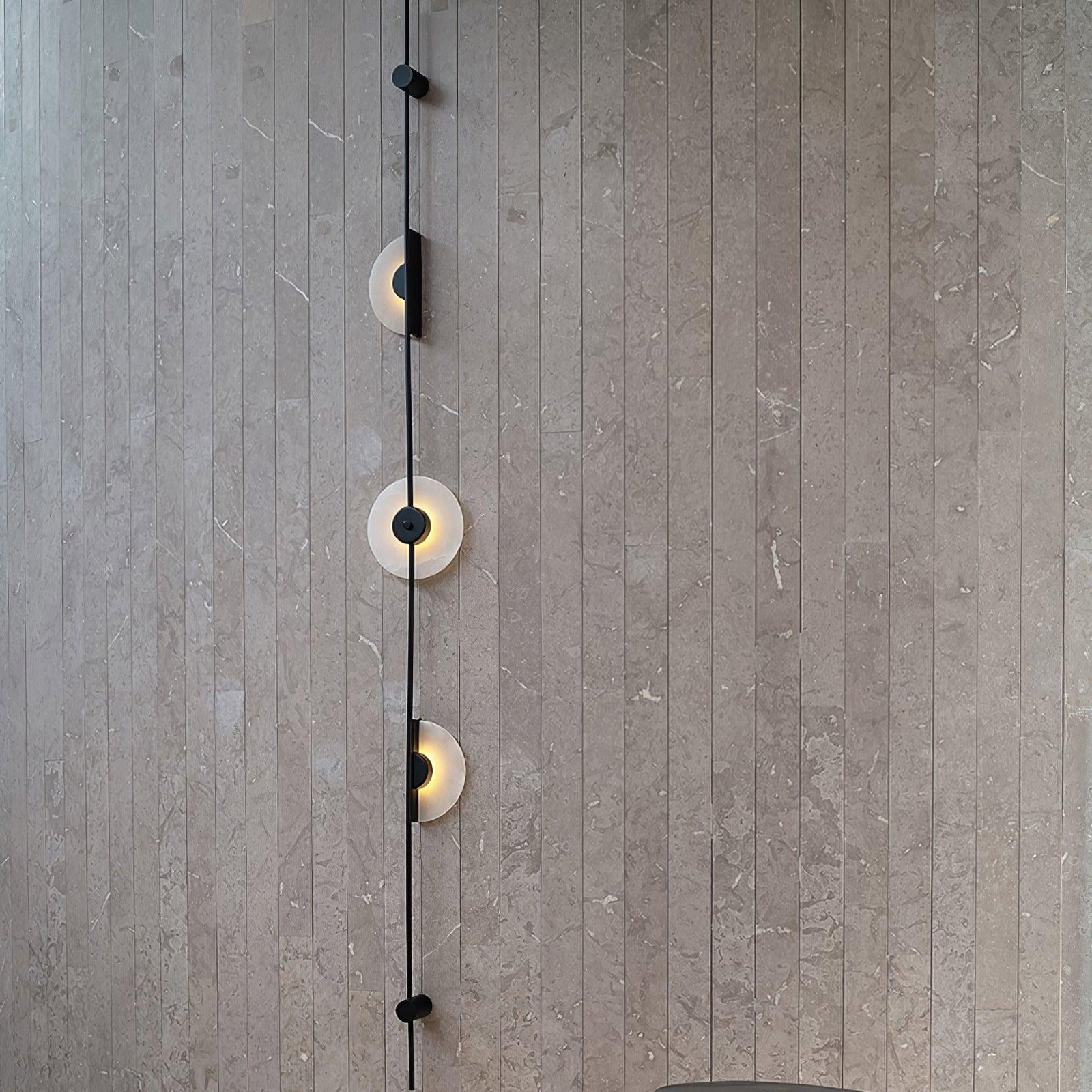 Alabaster Vertical Plug-in Wall Sconce Light Fixture - Modern Plug Mount Wall Lamp for Bedroom, Living Room & Hallway Lighting