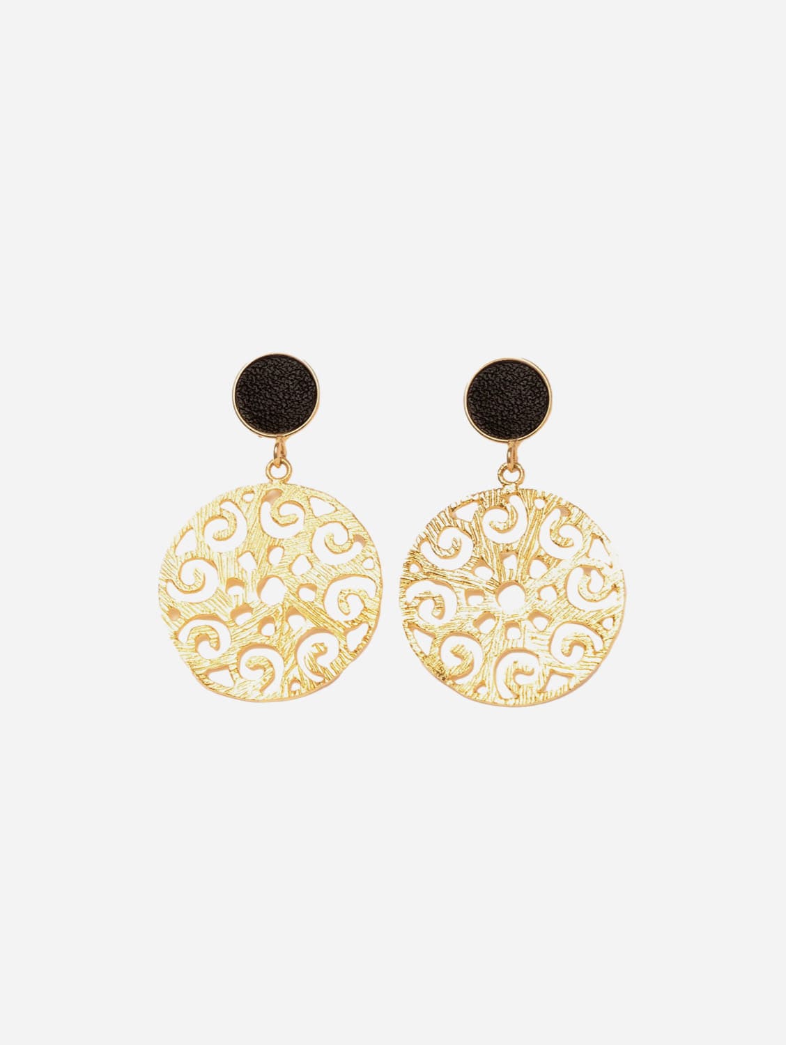 24K Gold Plated Black Stud Earrings for Women - Elegant & Hypoallergenic Jewelry for Daily Wear, Parties & Gifts