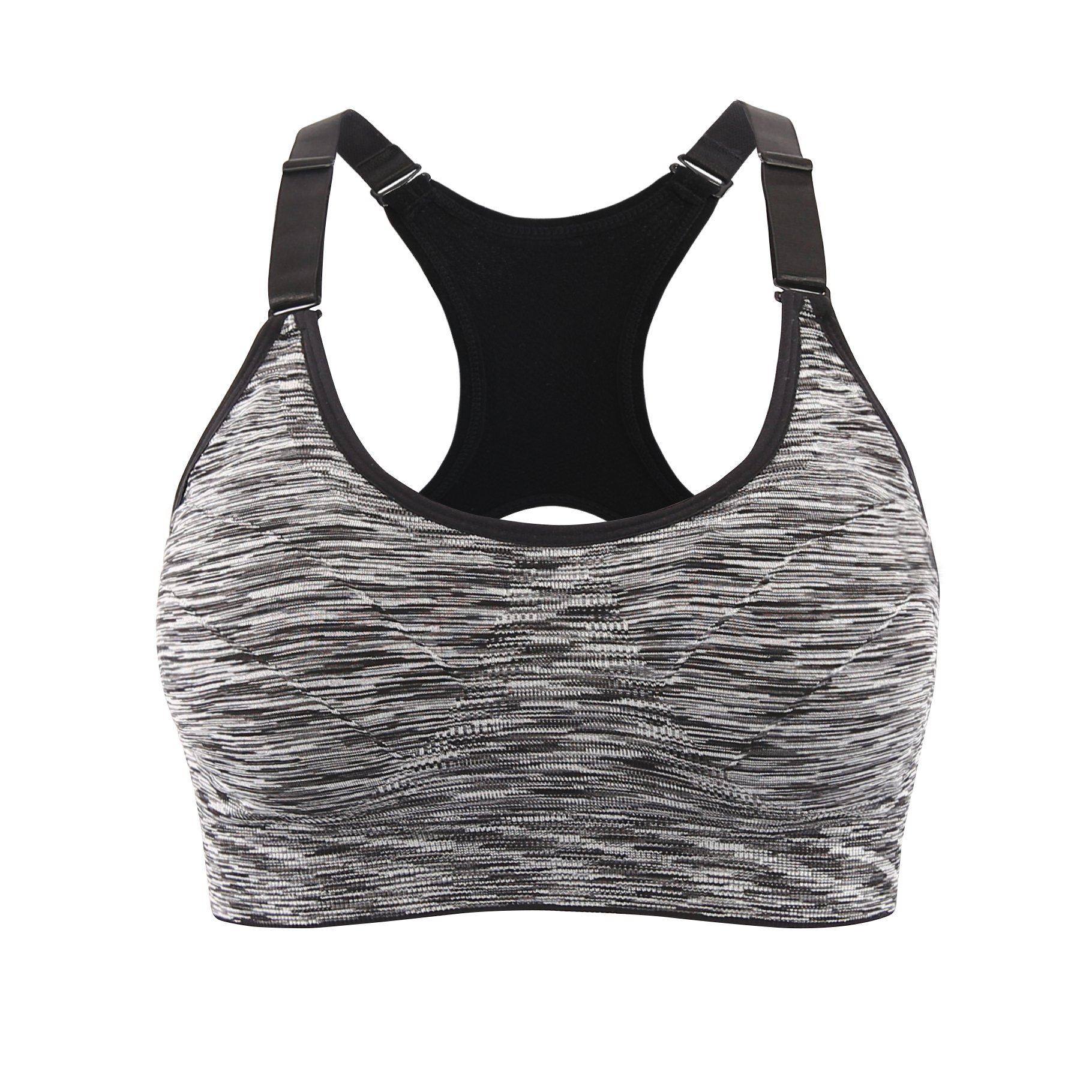 EMY Women's Sports Bra 1/2/3/5 Pack - Space Dye Racerback Yoga Bras with Removable Pads for Running, Fitness & Workout - Perfect for Gym, HIIT & Active Lifestyle