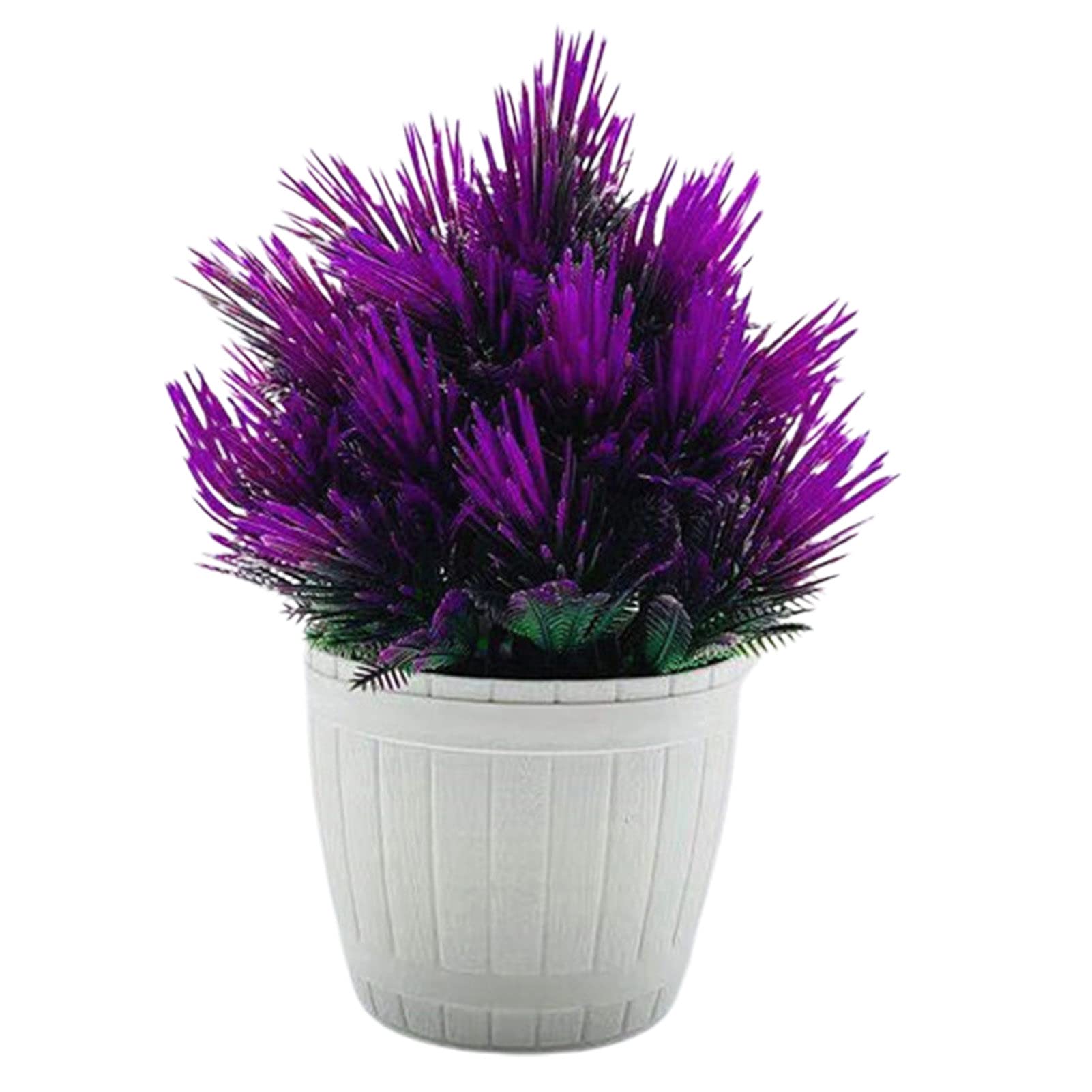 Artificial Bonsai Pine Tree Set - Realistic Fake Plastic Plants for Home & Garden Decor - No Watering Required - Purple Red Color - Perfect for Indoor, Office, and Landscape Decoration