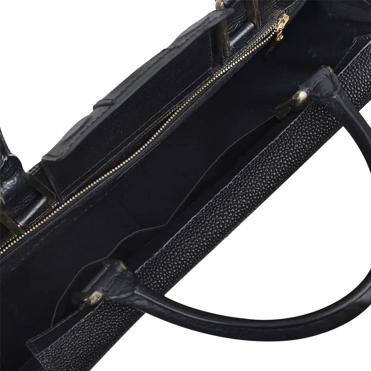 BOD46MA Stylish Black Stingray Leather Crossbody Bag for Women - Perfect for Work, Travel & Evening Out