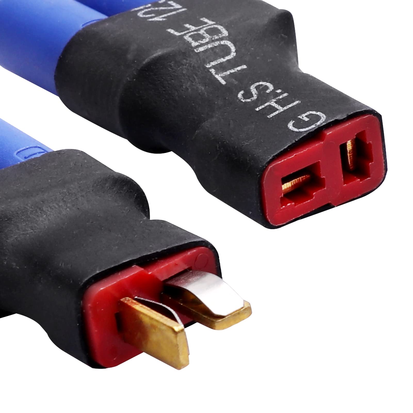 HobbyPark Deans T Plug to EC5 Connector Adapter for RC LiPo Battery Charger Conversion with Battery Straps - Compatible with RC Cars, Drones, and Airsoft Battery Charging