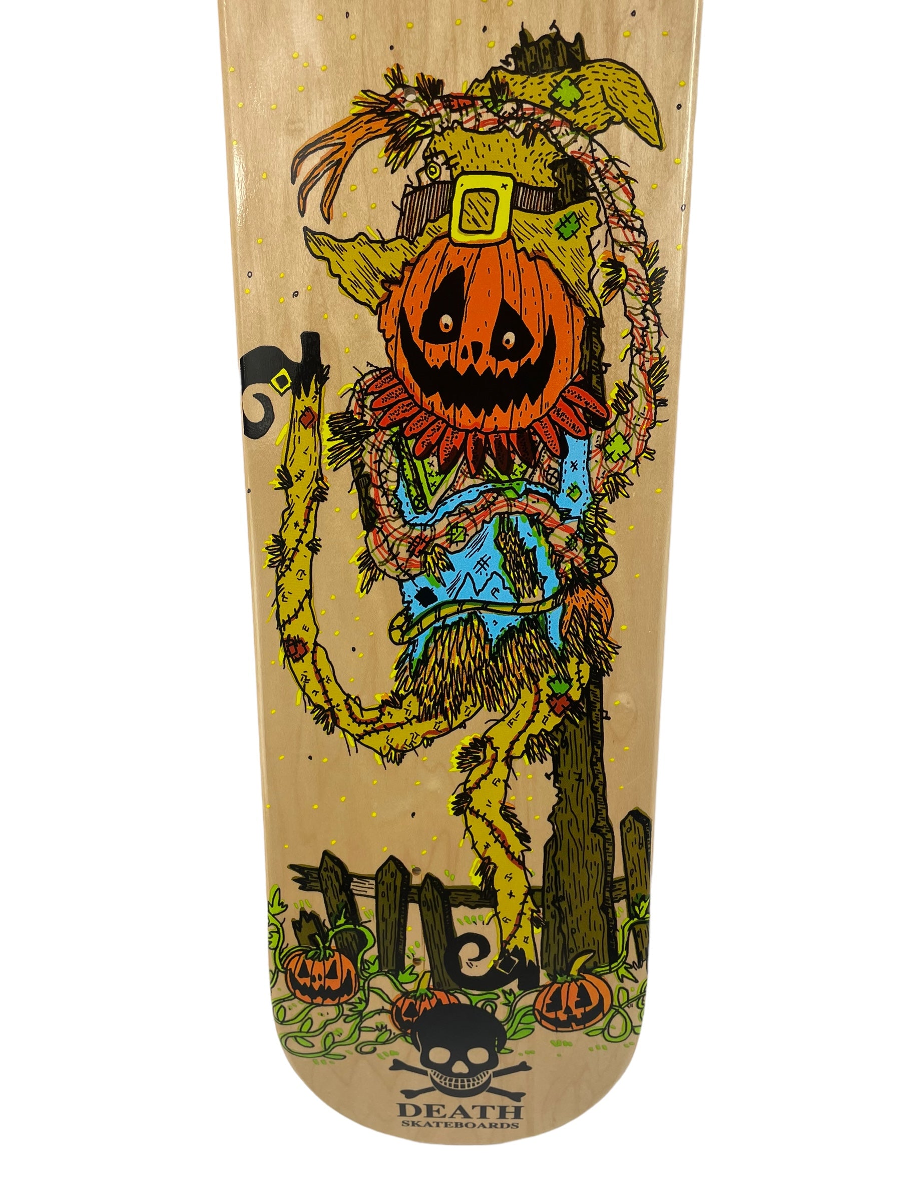 Dan Cates Pro Deck Pumpkin Death Skateboard - High Performance Skateboard Deck for Street & Vert Skating - Choose Your Size (7.5-8.5) - Perfect for Skaters & Collectors