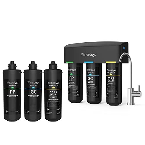 Waterdrop TSB-cm Under Sink Water Filter System - Reduces Chloramine, Lead & Heavy Metals | Compatible with WD-10PP/WD-10GC/WD-CM Filters | Clean Drinking Water for Kitchen & Home Use