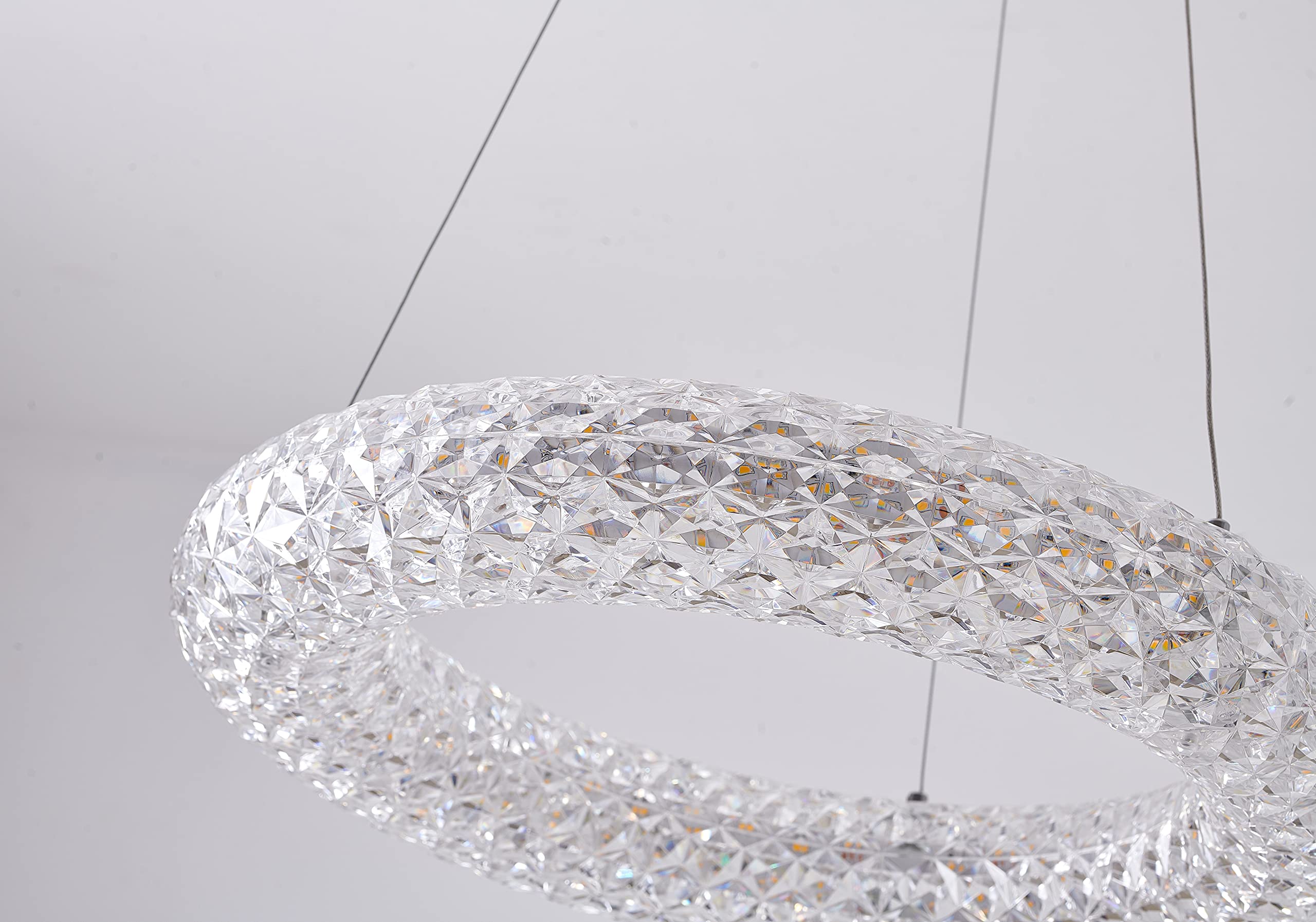 OC40C19C Modern Chrome Chandelier Light Fixture - Elegant Ceiling Lighting for Dining Room, Bedroom & Living Room Decor