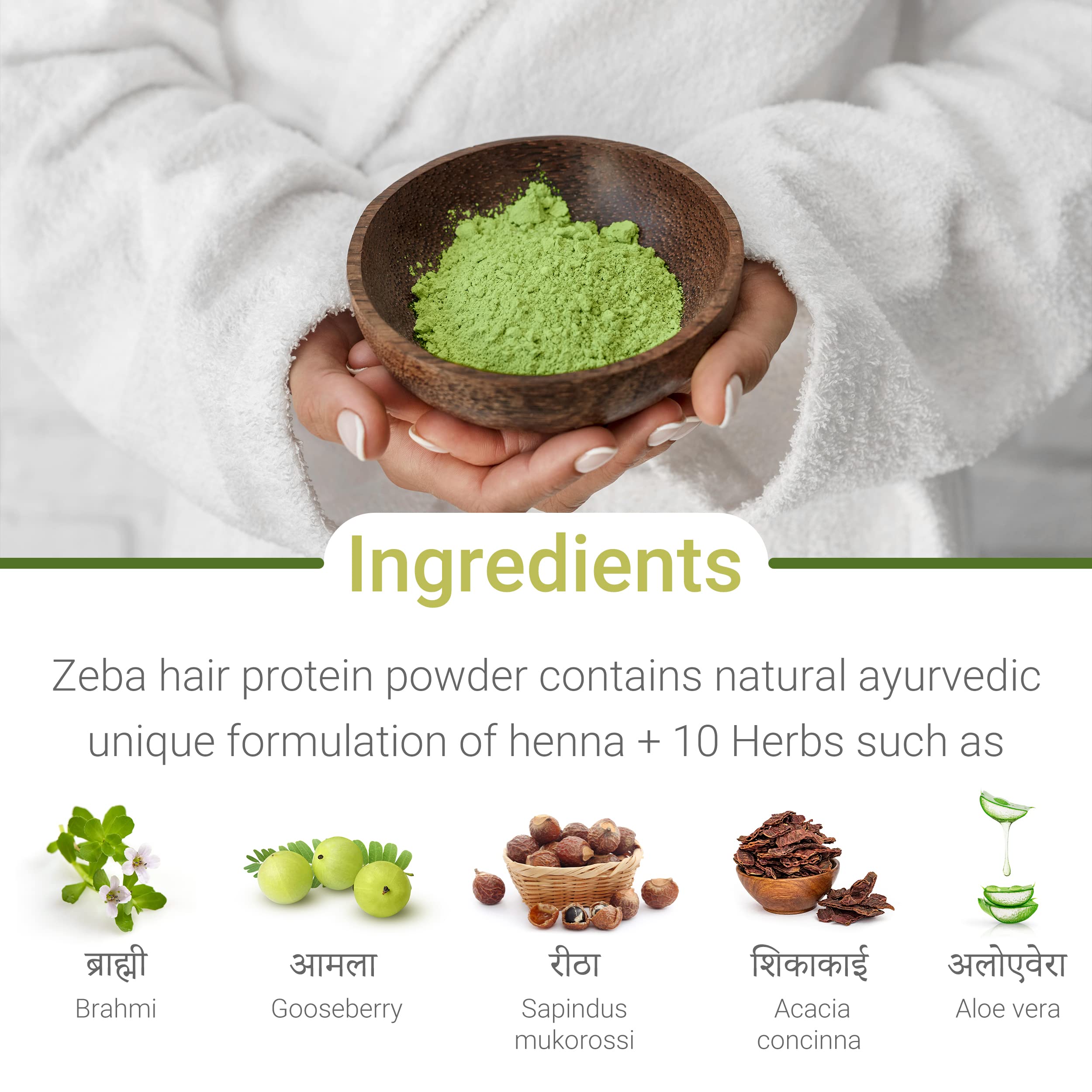 Zeba Herbal Hair Oil & Henna Hair Protein Powder Combo Pack (100ml Oil + 100g Powder) - Reduce Hair Fall, Anti-Dandruff Treatment with Natural Ingredients | For Daily Hair Care, Scalp Nourishment & Stronger Hair Growth