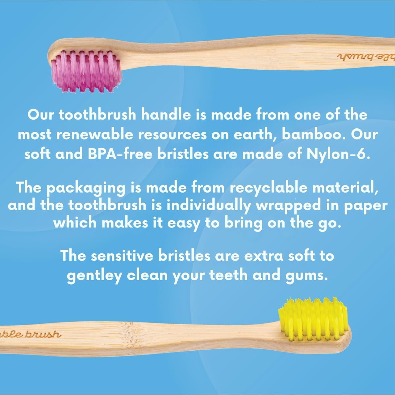 The Humble Co. Bamboo Toothbrushes (5 Pack) - Eco-Friendly BPA-Free Toothbrushes with Ultra Soft Bristles for Superior Oral Care, Dental Hygiene & Gum Health | Perfect for Travel, Home & Sustainable Living