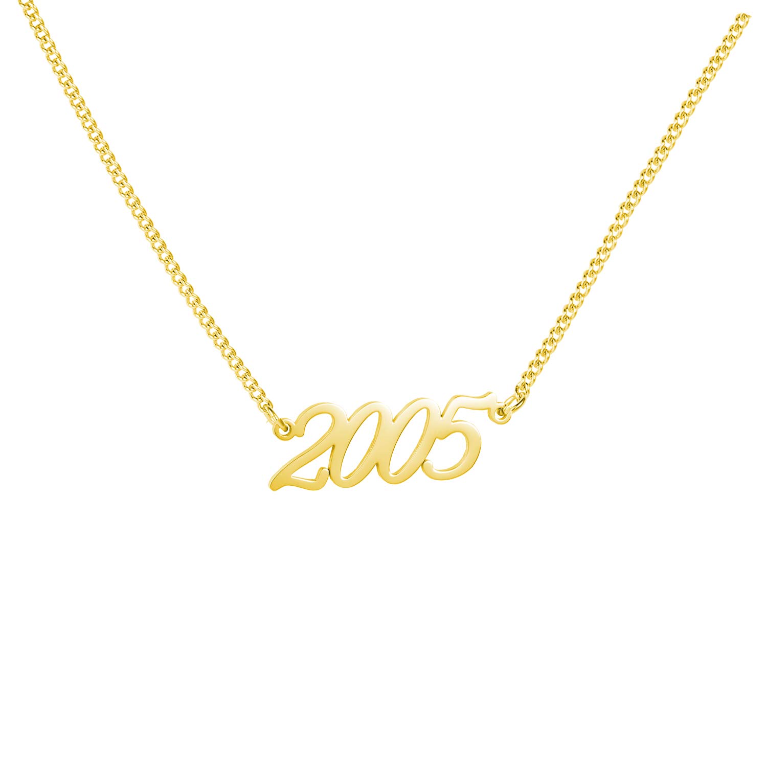 WIGERLON Personalized Birth Year Necklace - Sterling Silver & Gold Plated Custom Number Pendant Jewelry for Women | Birthday Gift Idea for Her | Perfect for Anniversaries, Mother's Day & Special Occasions