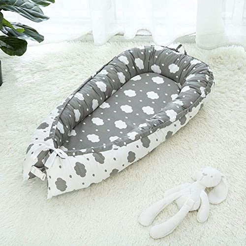 BATTILO HOME Baby Lounger & Infant Bassinet - Portable Co-Sleeping Nest with Removable 100% Cotton Cover | Newborn Bionic Bed for Nursery, Bedroom & Travel | Perfect for Safe Napping, Breastfeeding & Cuddling