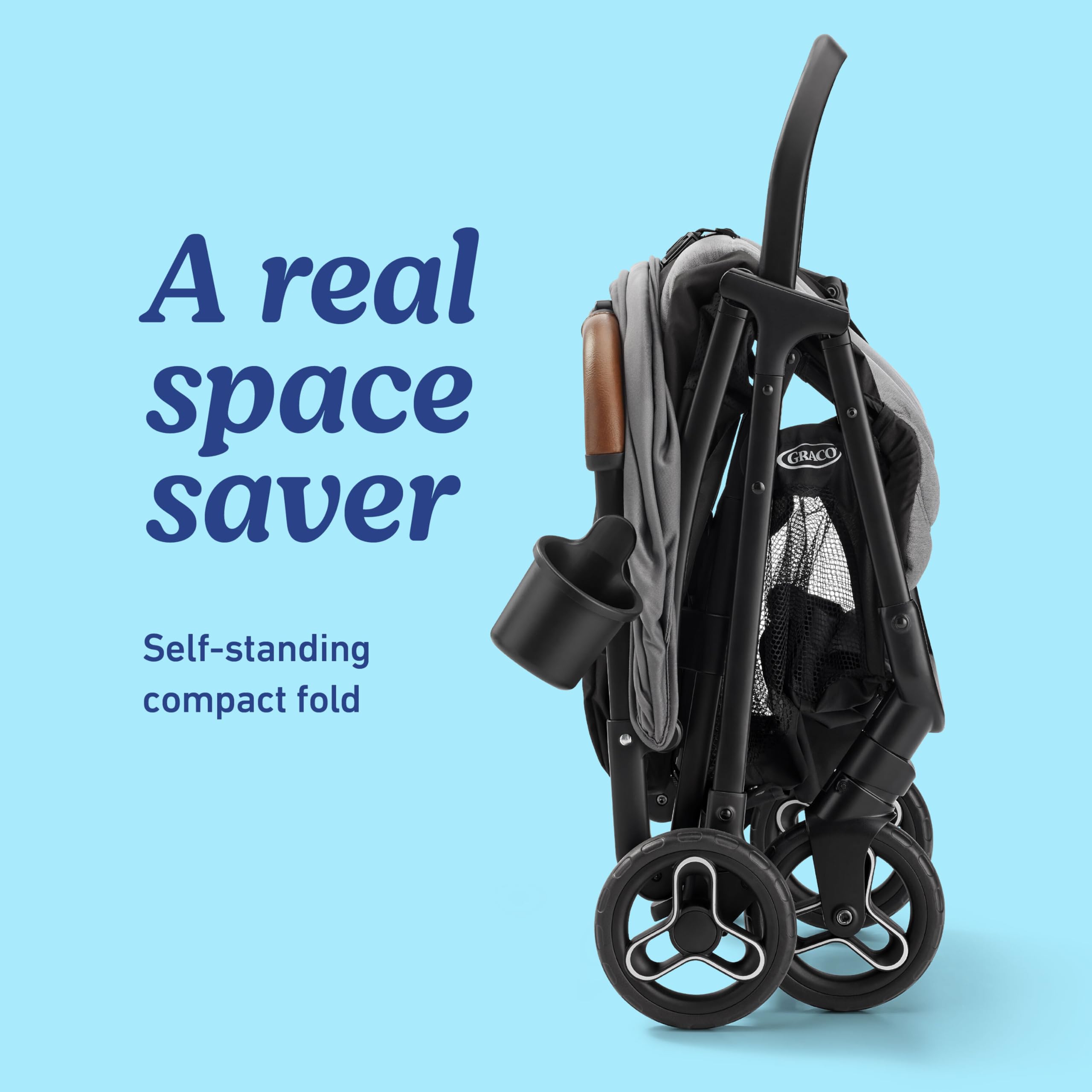 Graco Ready2Jet Compact Travel Stroller - Lightweight Automatic Fold Stroller for Airplane & Everyday Use | Overhead Cabin Friendly Baby Stroller | Perfect for Travel, Shopping & City Walks