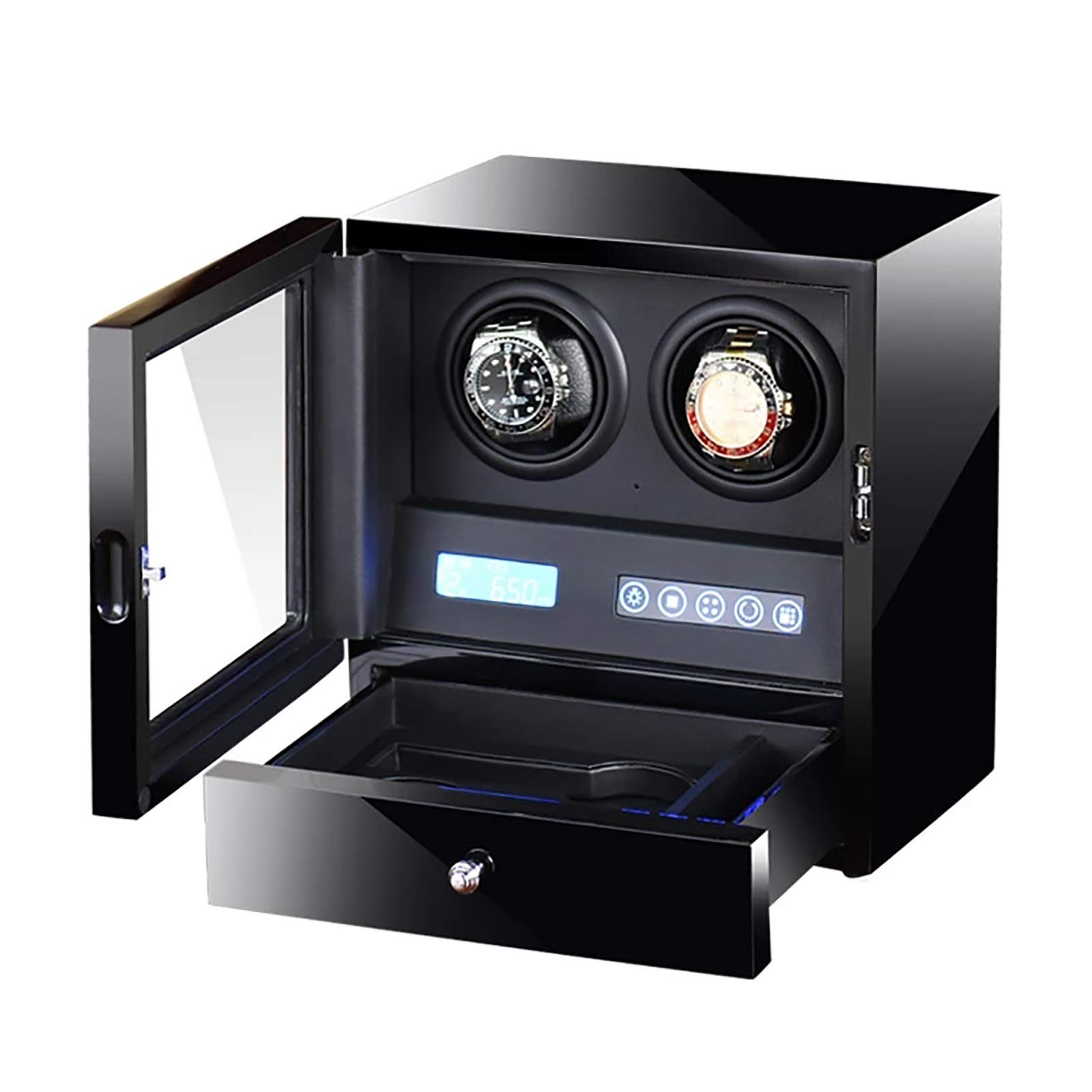 2-Slot Automatic Watch Winder - LCD Control Vertical Rotating for Mechanical Watches | Perfect for Watch Storage & Display