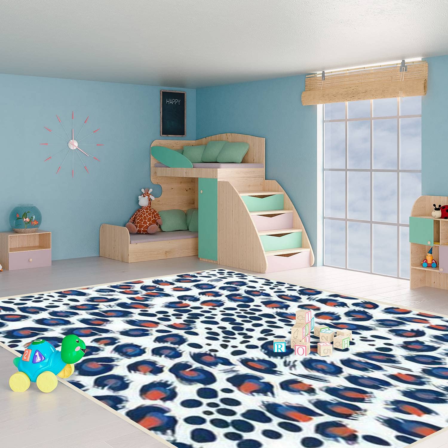 Modern Abstract Leopard Print Area Rugs - Stain Resistant Non-Slip Carpet for Living Room, Bedroom, Kitchen & Bathroom - Soft Rectangular Home Decor Mat for Cozy Spaces & High Traffic Areas