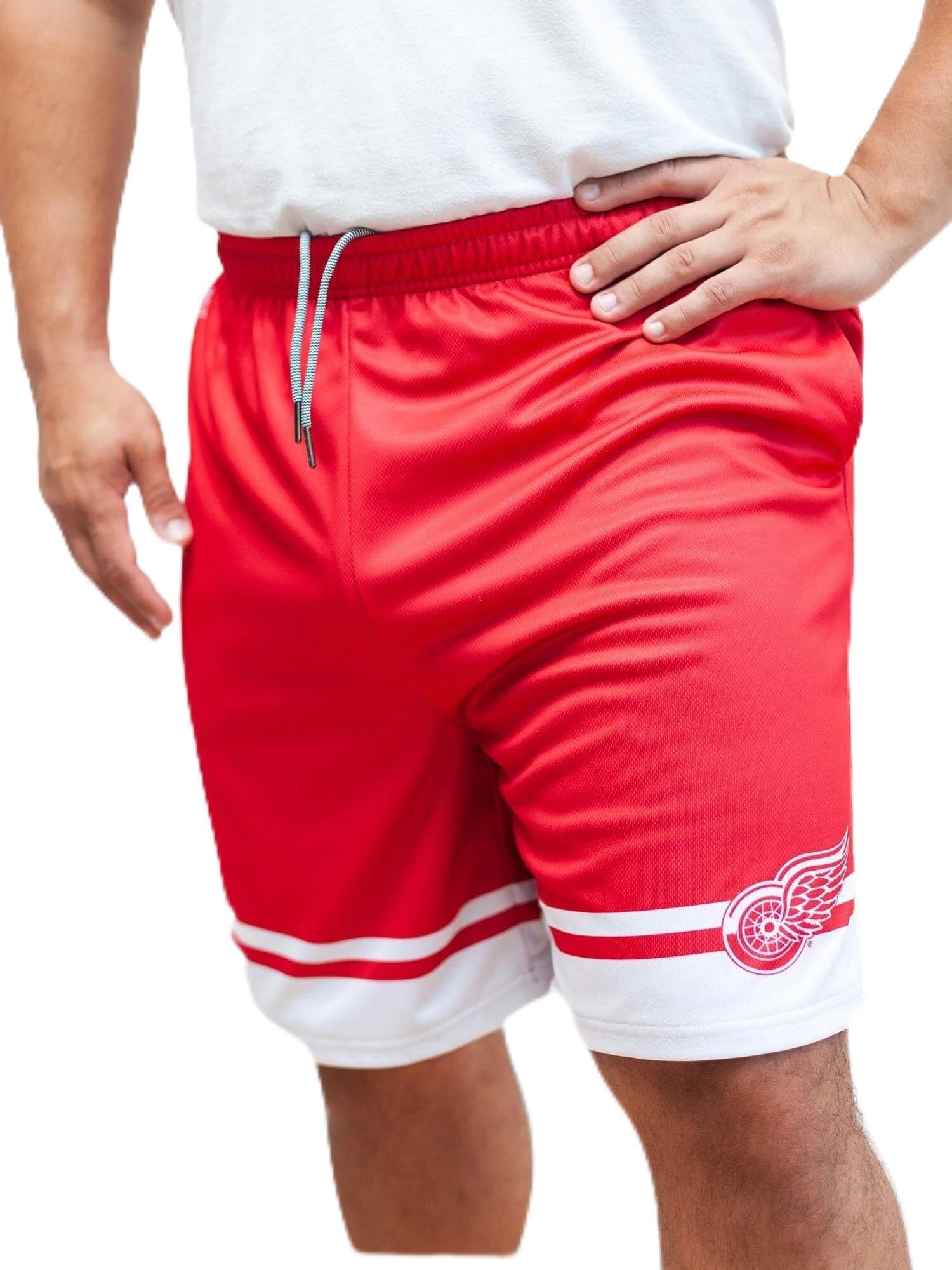 Detroit Red Wings Mesh Hockey Shorts for Men - Breathable & Lightweight Hockey Apparel - Perfect for Games, Practice & Casual Wear